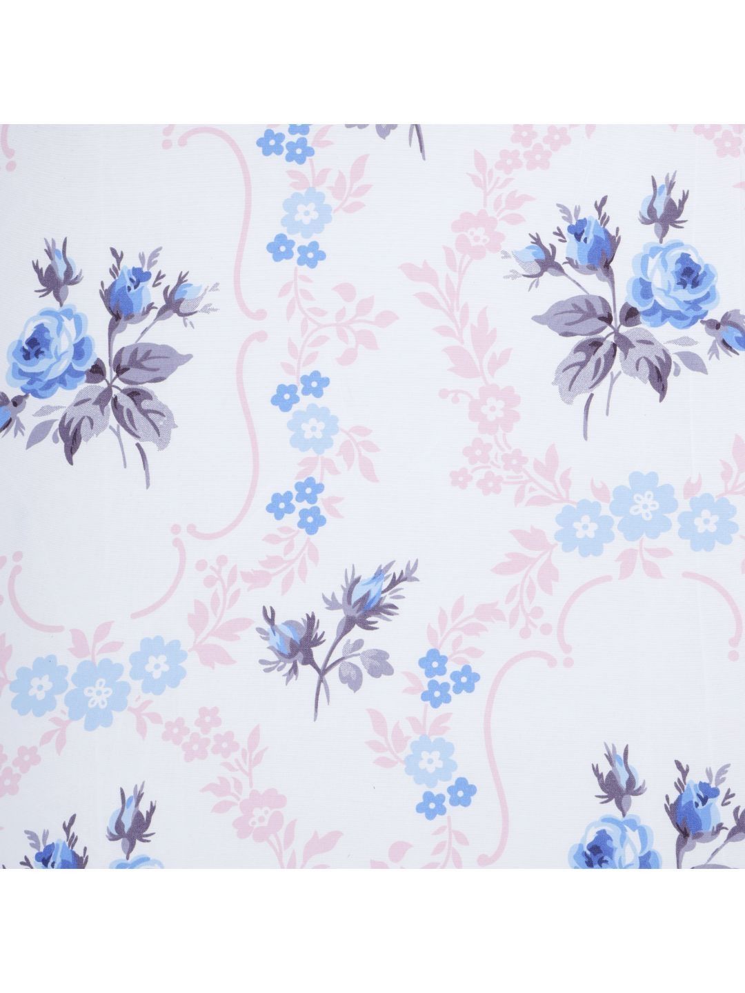 Crest Innovative Lives White & Blue Floral 300 TC King Bedsheet with 2 Pillow Covers-picture-11