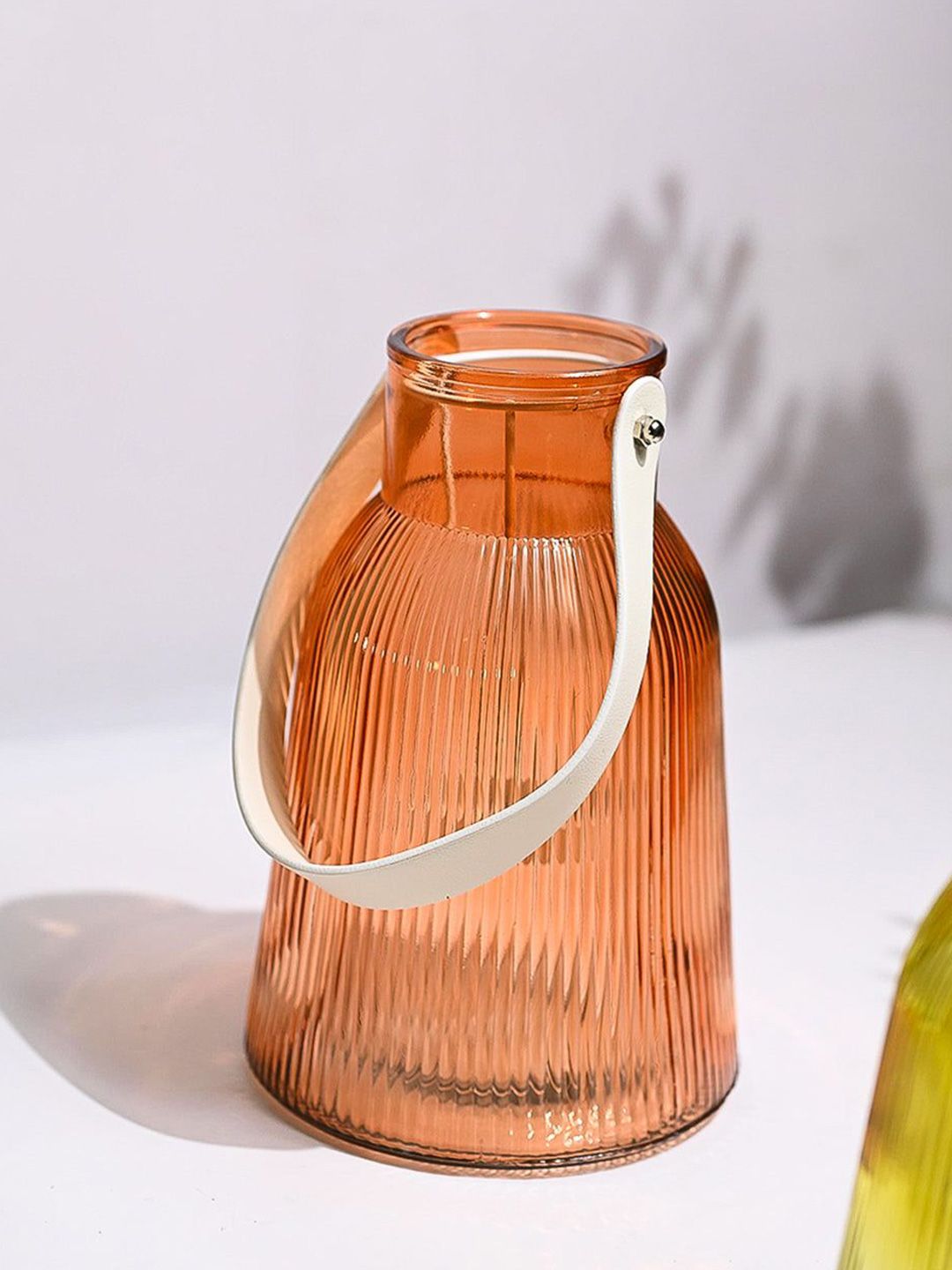 MARKET99 VON CASA Orange & White Textured Cylindrical Glass T-Light Candle Holder-picture-40