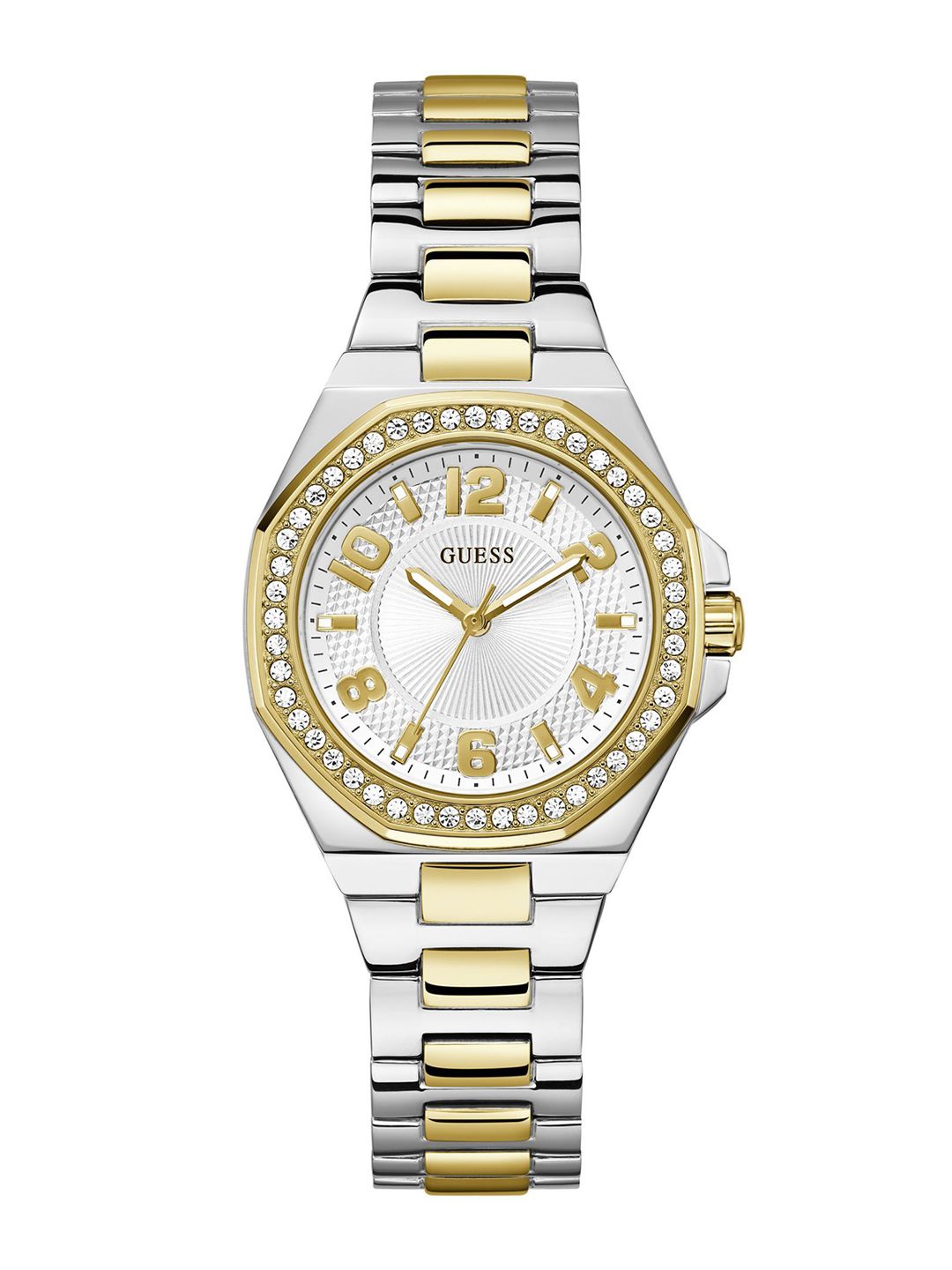 GUESS Women Embellished Dial & Stainless Steel Bracelet Straps Analogue Watch GW0877L5-image-19