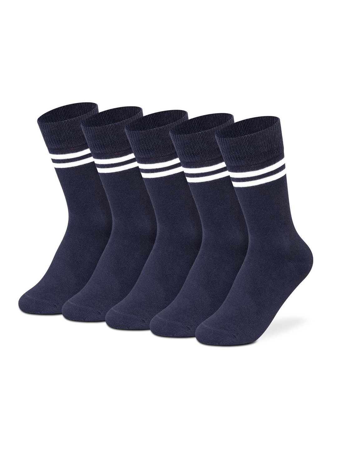 Supersox Unisex Kids Pack Of 5 Striped Regular School Uniform Socks-picture-51