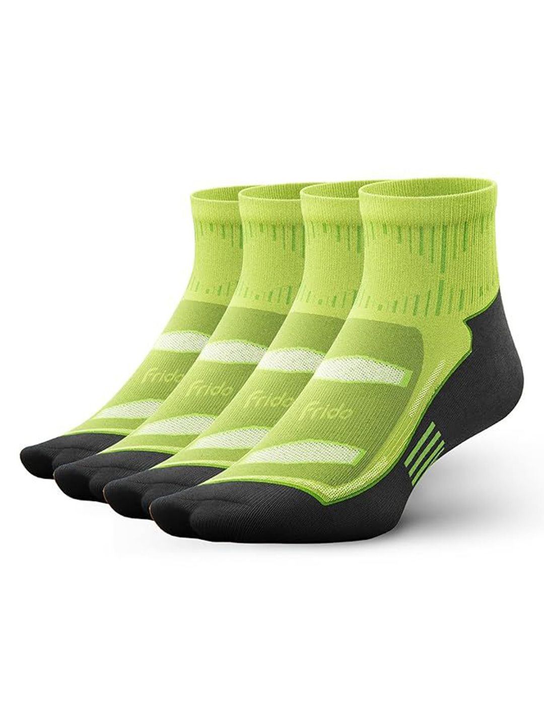 FRIDO Unisex Neon Green Pack of 4 Active Ankle Length Socks-picture-30