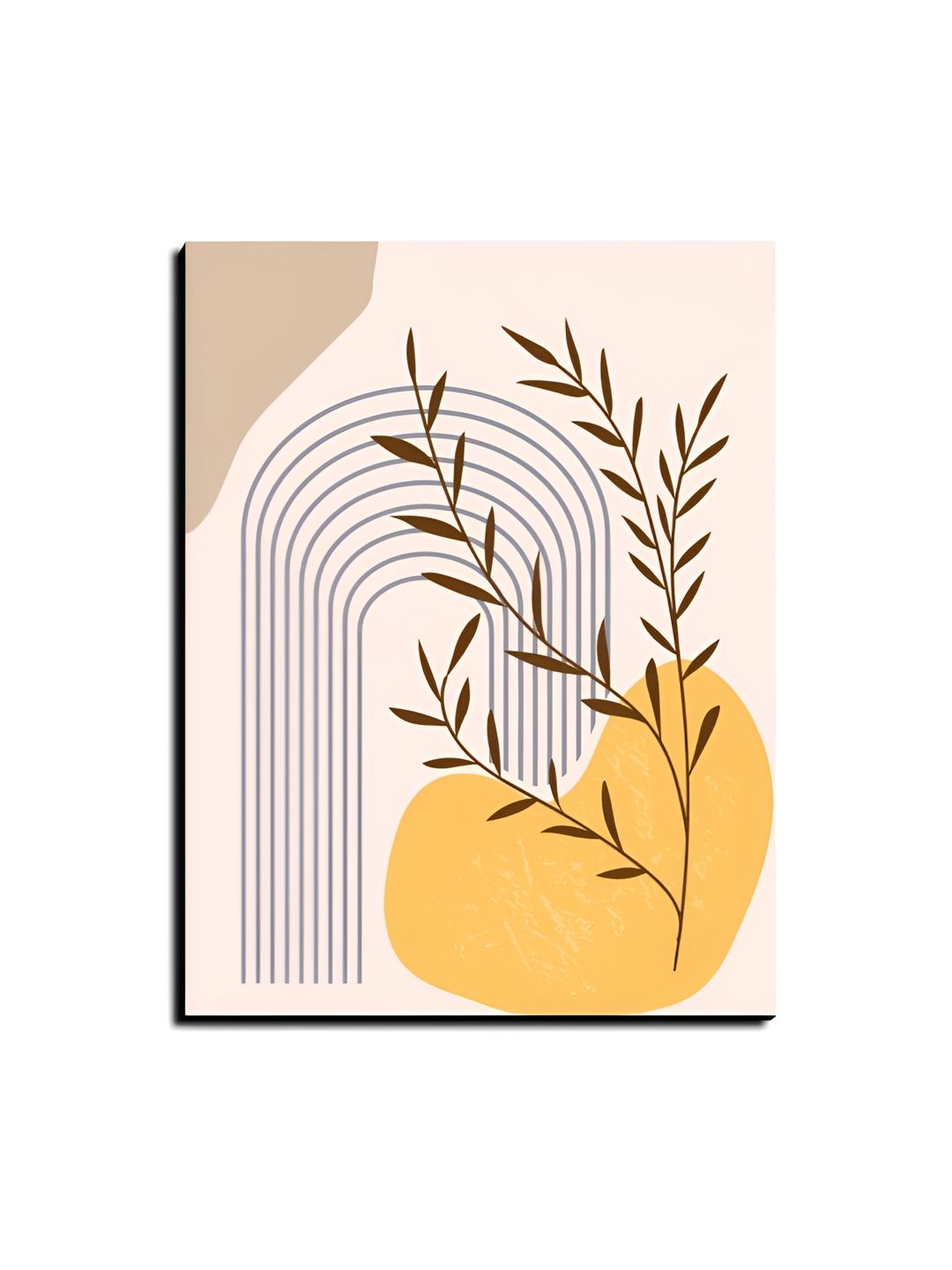 Chalk My Theme Yellow & Beige 1 Piece Abstract Botanical Printed Wood Wall Art-picture-38