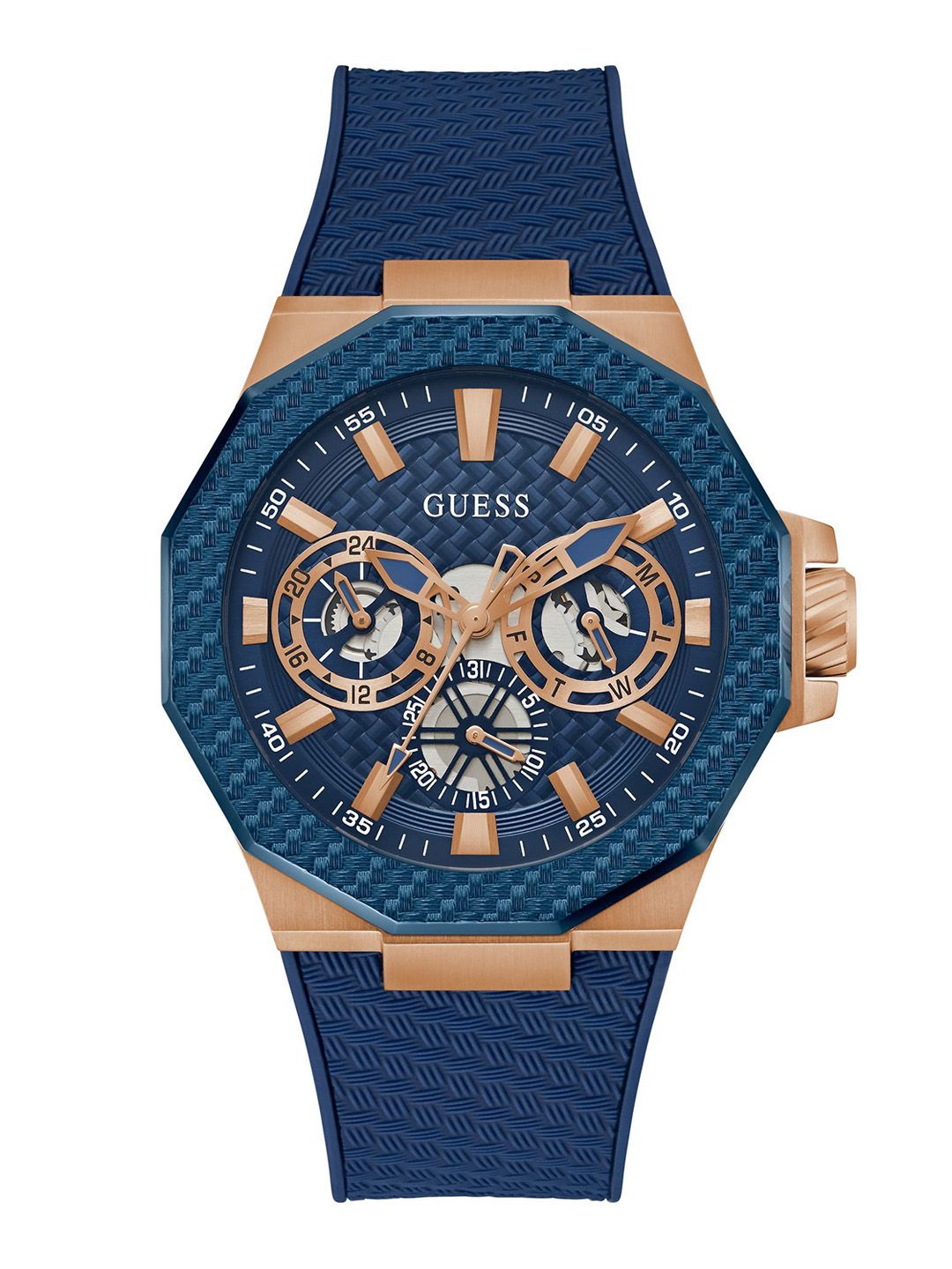 GUESS Men Dial & Textured Straps Analogue Watch GW0853G3-picture-35