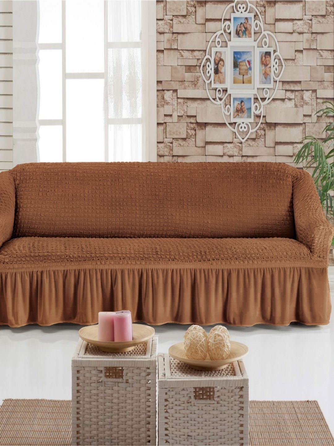 MULTITEX Gold-Toned Solid Polyester Sofa Cover-image-41