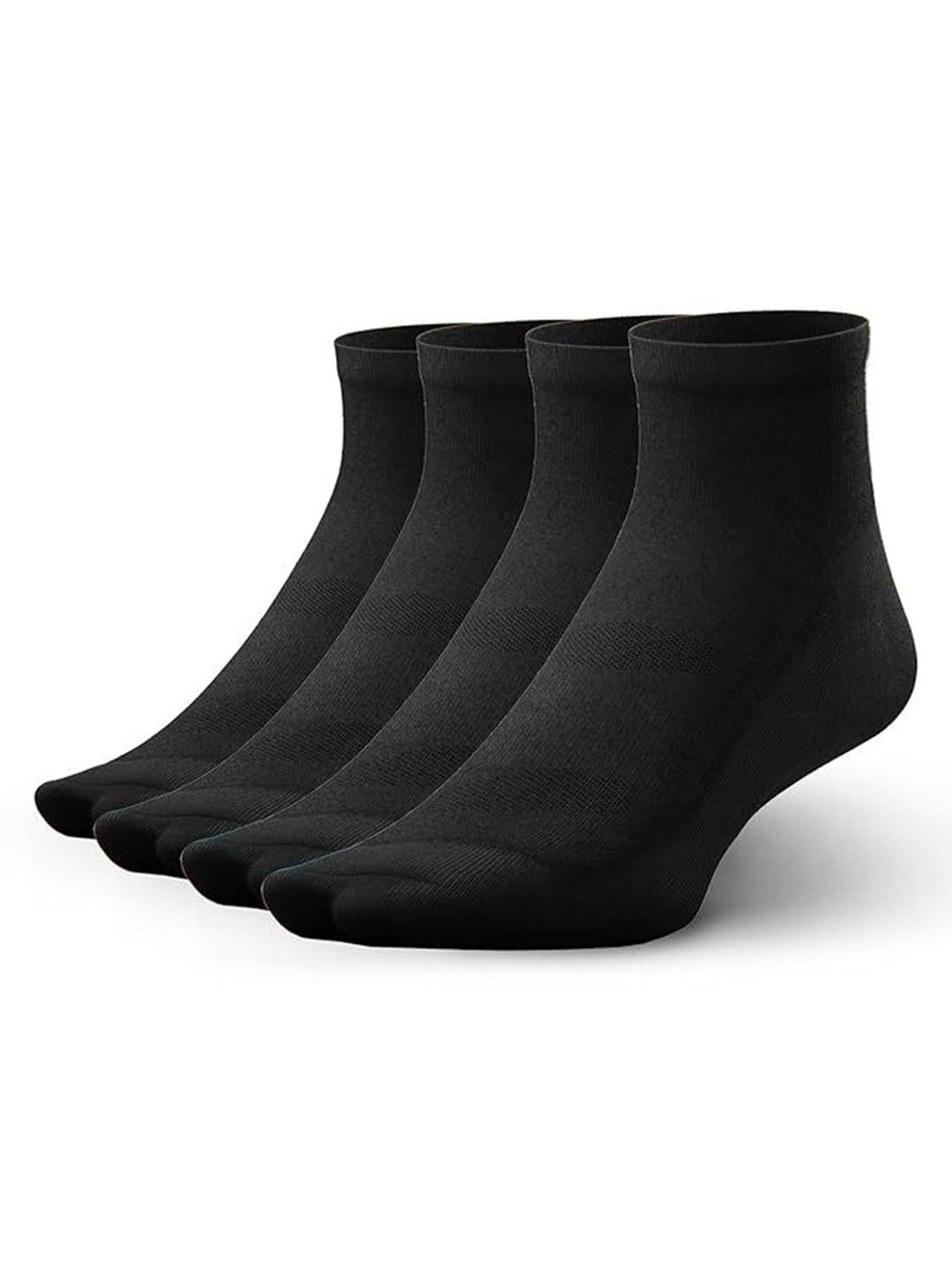 frido FRIDOMen & Women Pack of 4 Core Black Active Quarter Length Socks -Medium-picture-20