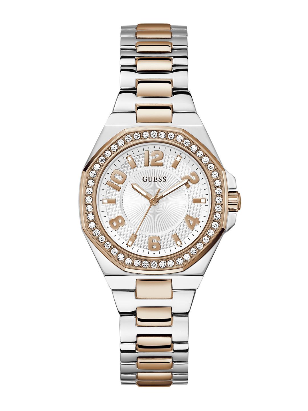 GUESS Women Embellished Dial & Stainless Steel Straps Analogue Watch GW0877L4-picture-12