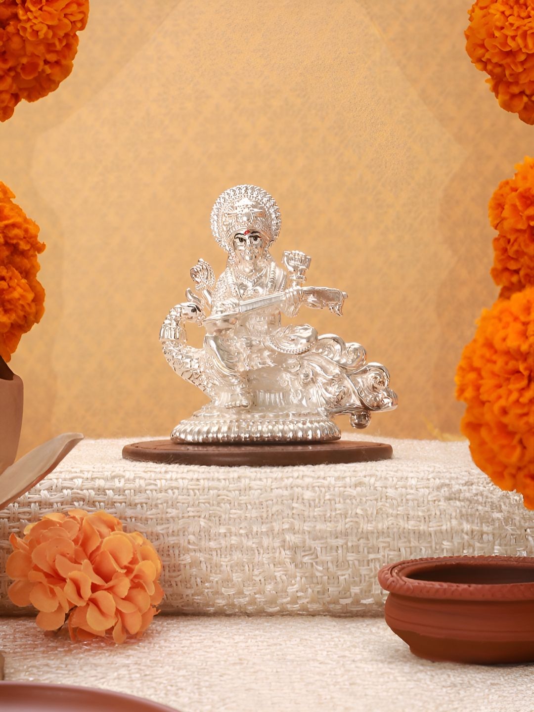 Saraf RS Jewellery Silver-Toned Religious Idol Showpiece