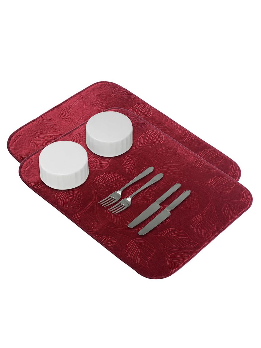 Kuber Industries 2-Pcs Maroon Non Slip Dish Drying Mats-image-12