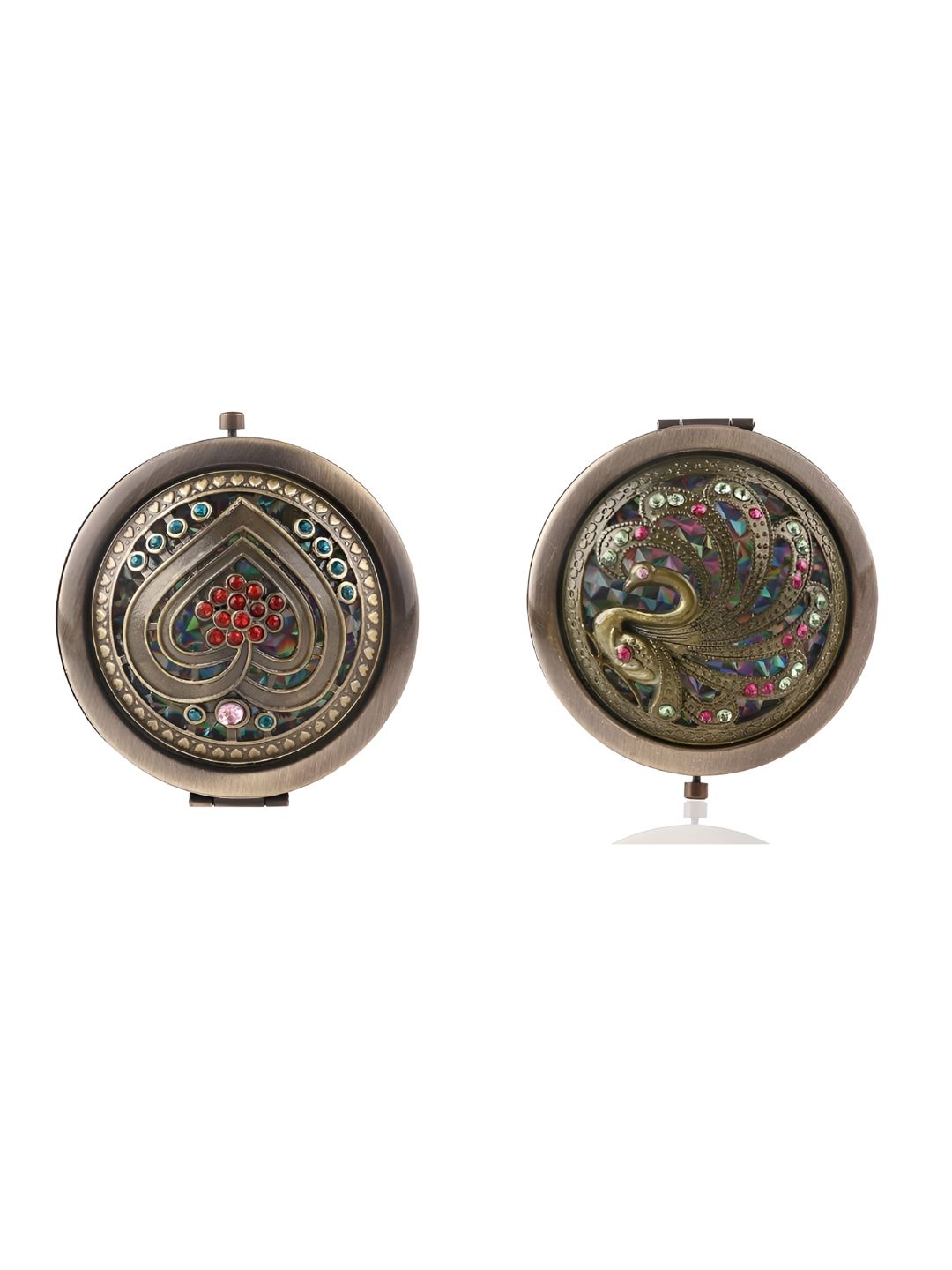 Baskety Brown 2 Pcs Compact Hand Mirror-picture-39