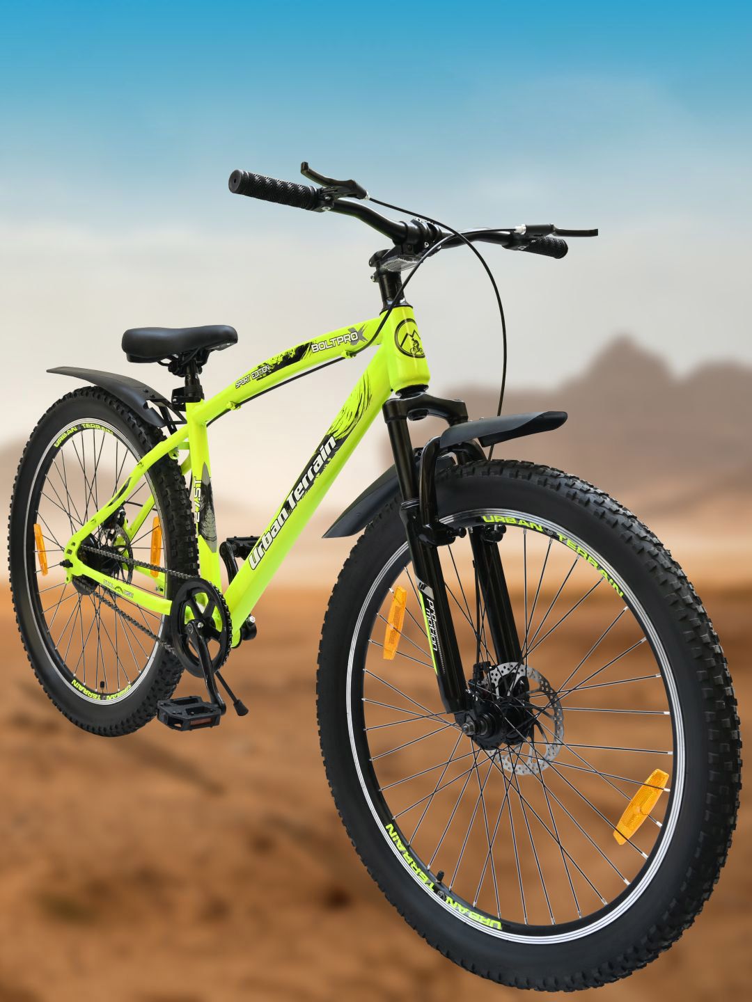 URBAN TERRAIN Bolt Pro Cycles 27.5T Steel Frame Single Speed Mountain Bike-Green-picture-18