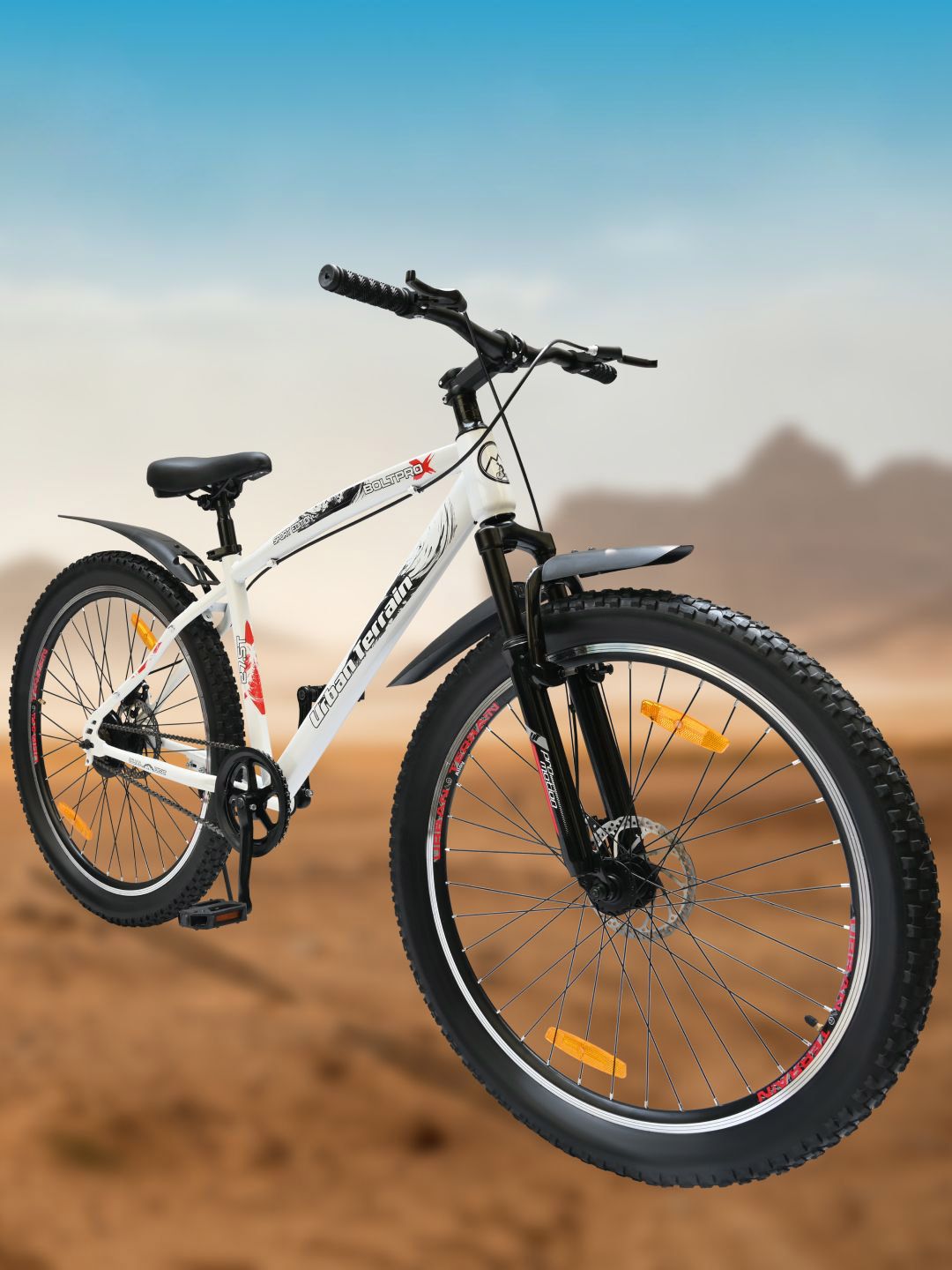 URBAN TERRAIN Bolt Pro Cycles 27.5T Steel Frame Single Speed Mountain Bike-White-image-35