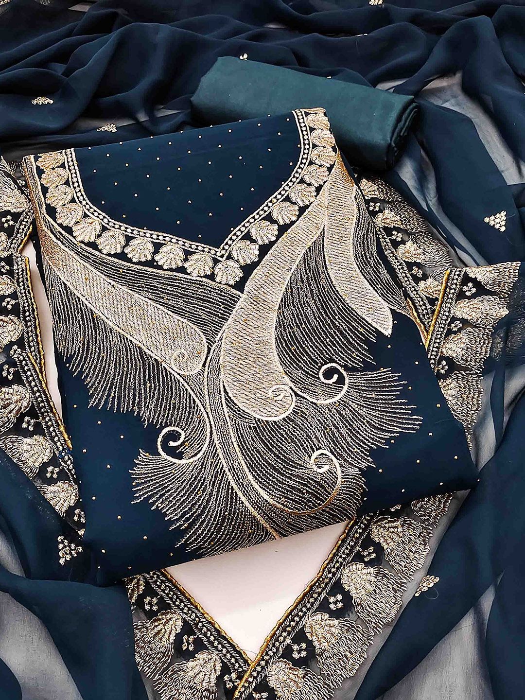 KALINI Embroidered Unstitched Dress Material-picture-32