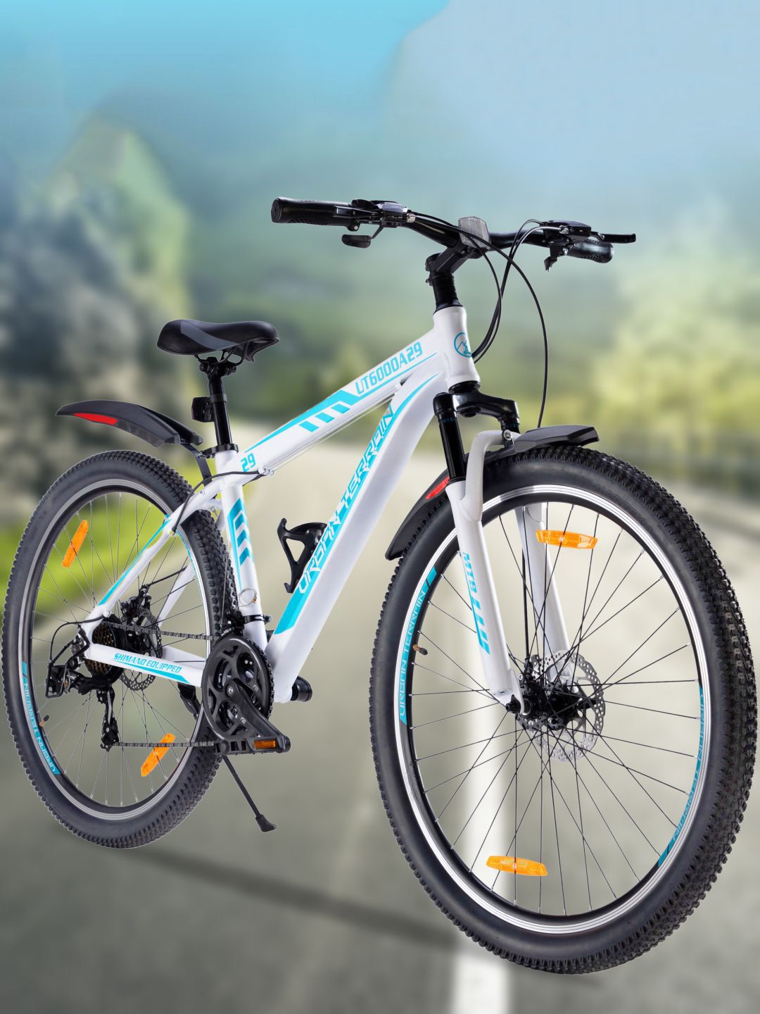 URBAN TERRAIN UT6000A29 Mountain Bike 29T With Alloy Frame, 21 Speed Shimano Gear-White-picture-5