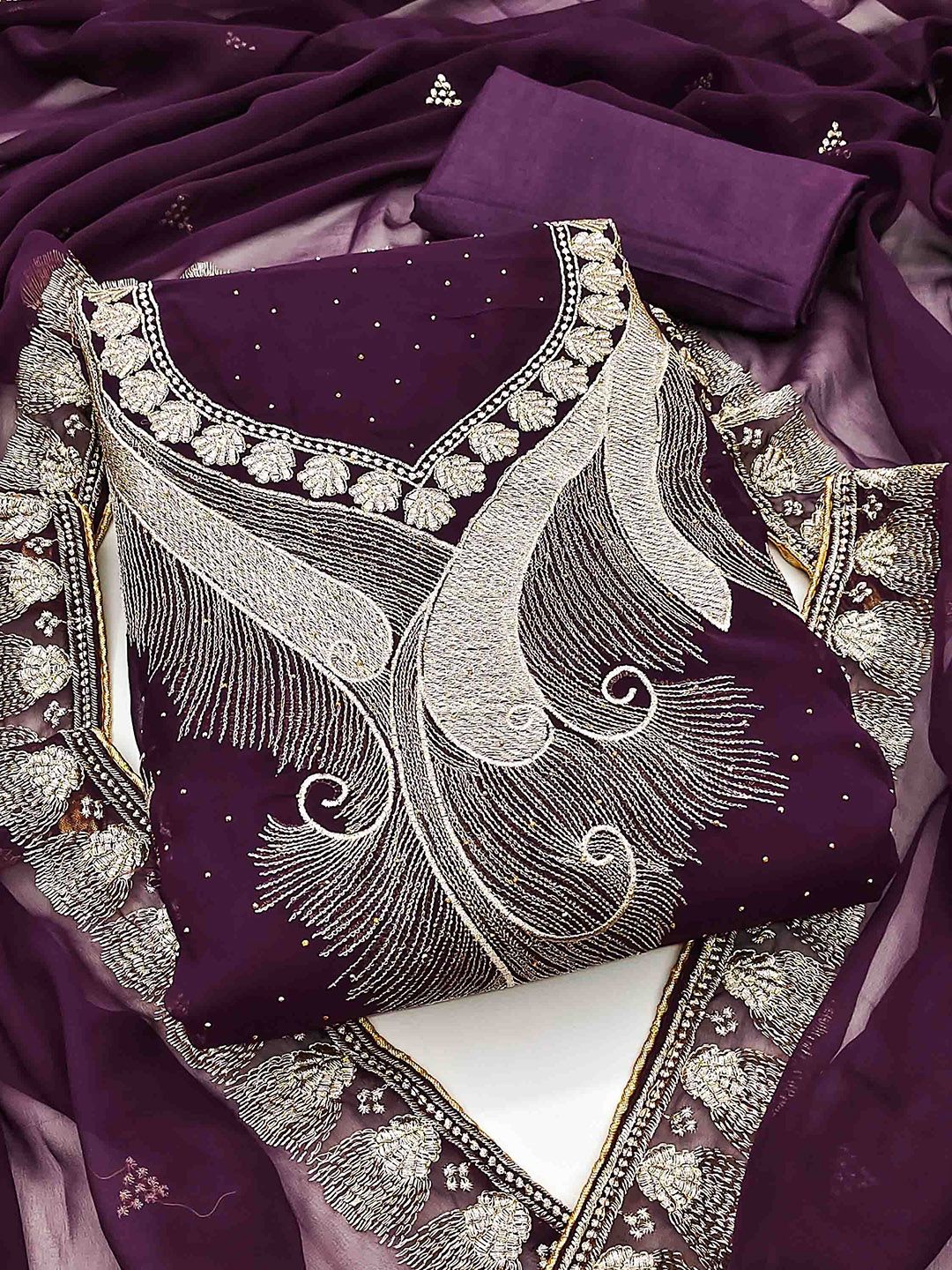 KALINI Embroidered Unstitched Dress Material-picture-17