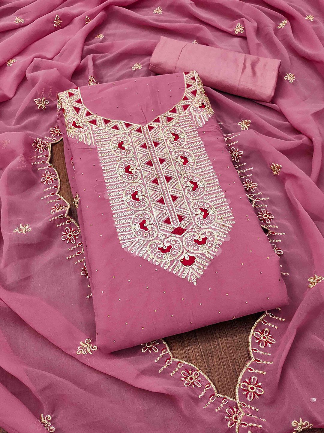 KALINI Embroidered Unstitched Dress Material-picture-18