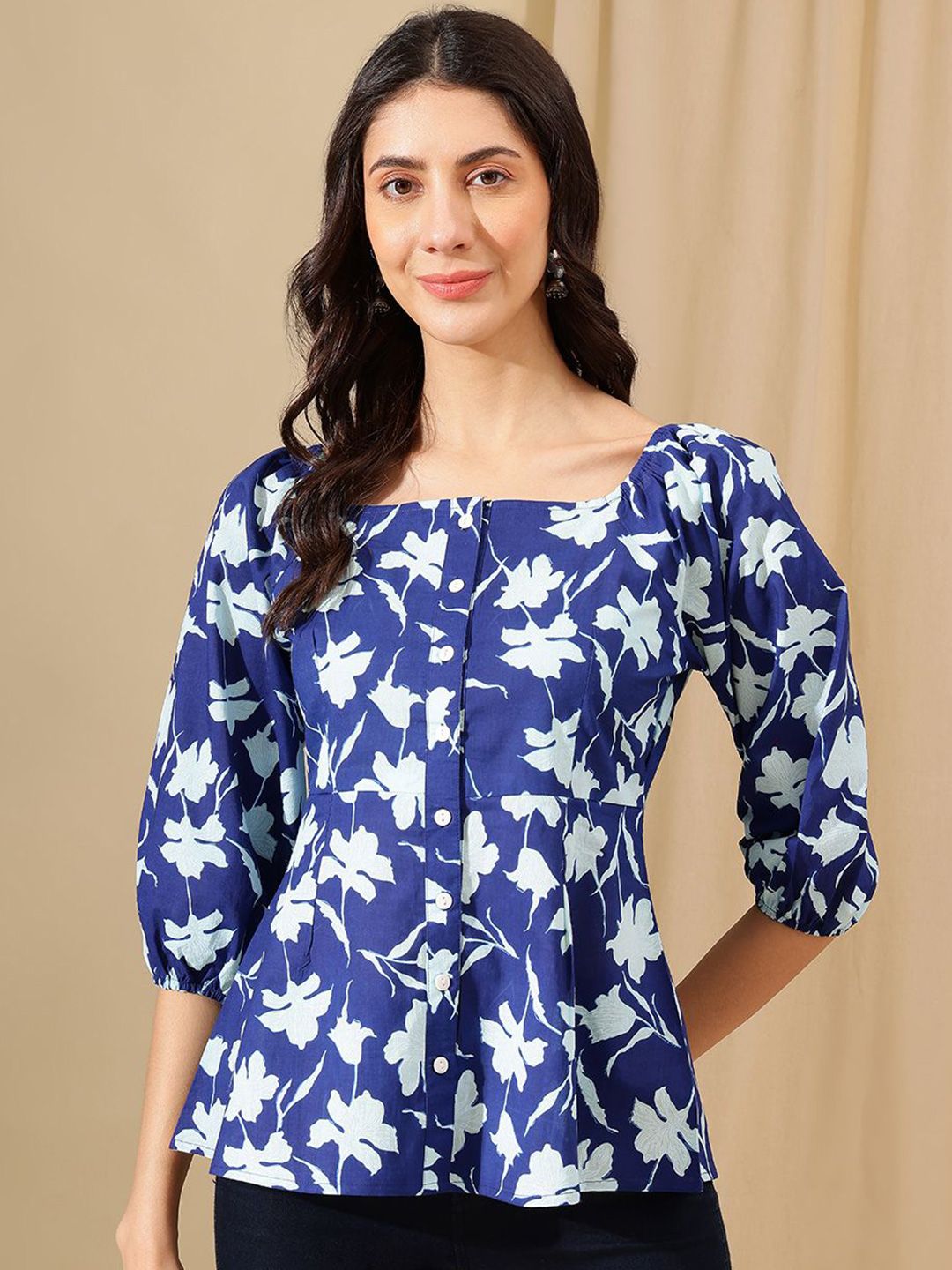JANAKDULARI CREATION Women Floral Printed Shirt Style Cotton Top-picture-23