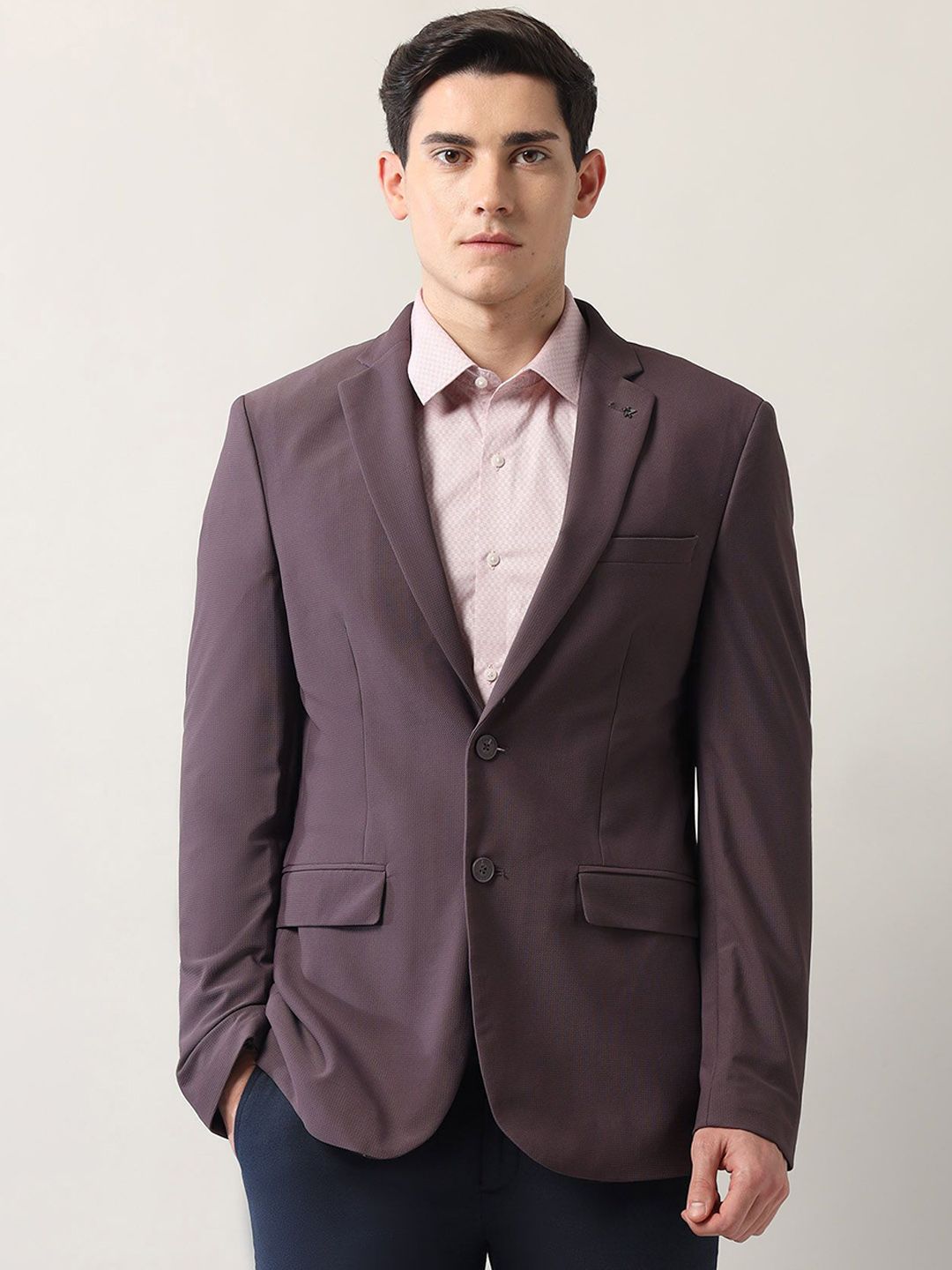 Arrow Self Design Slim-Fit Single-Breasted Formal Blazers-picture-11