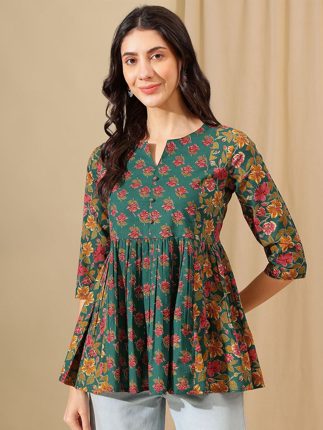 KALINI Floral Print Cotton Top-picture-21