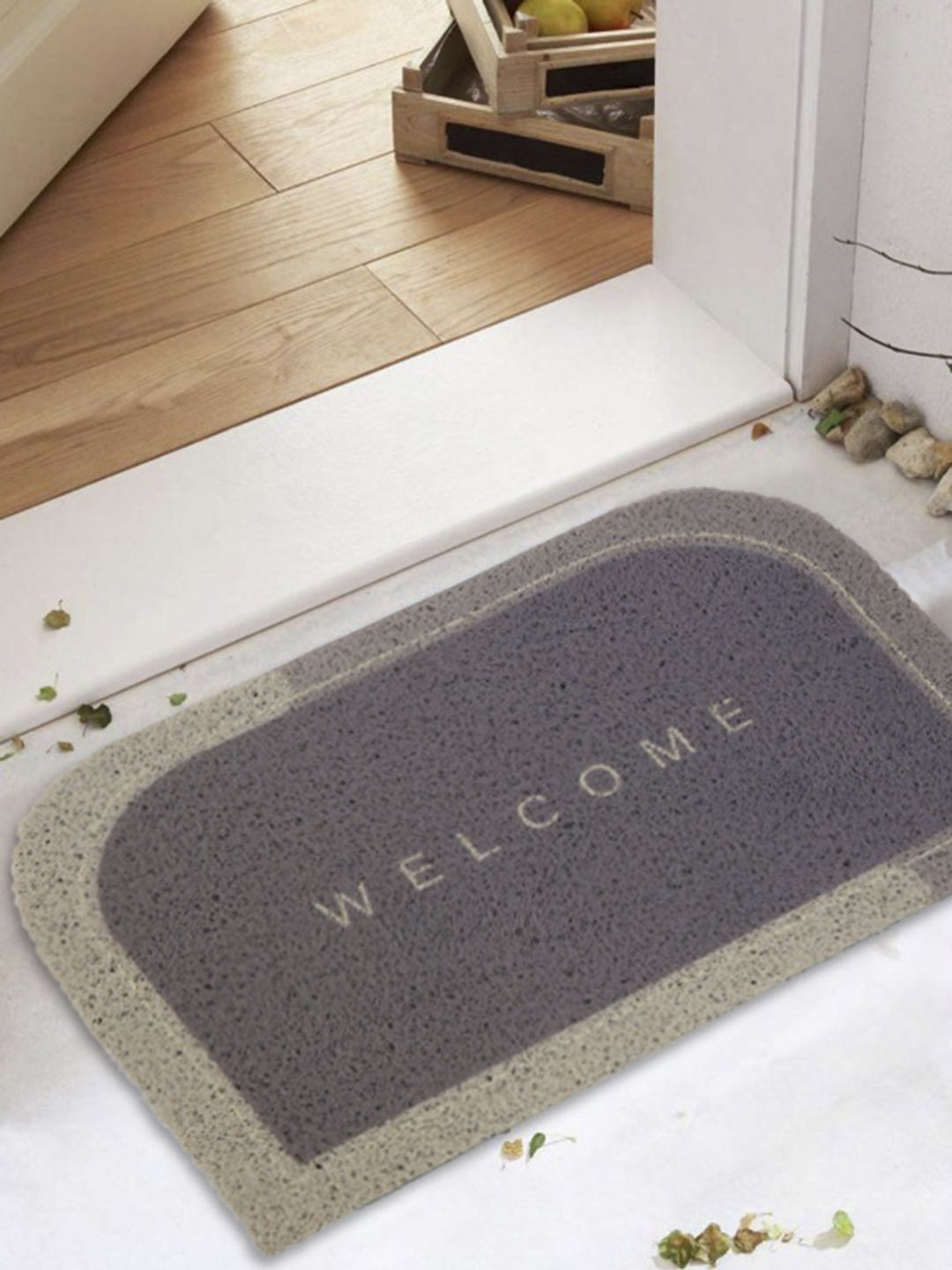 Status Pink & Grey Welcome Printed Anti Skid Noodle Doormat-picture-13