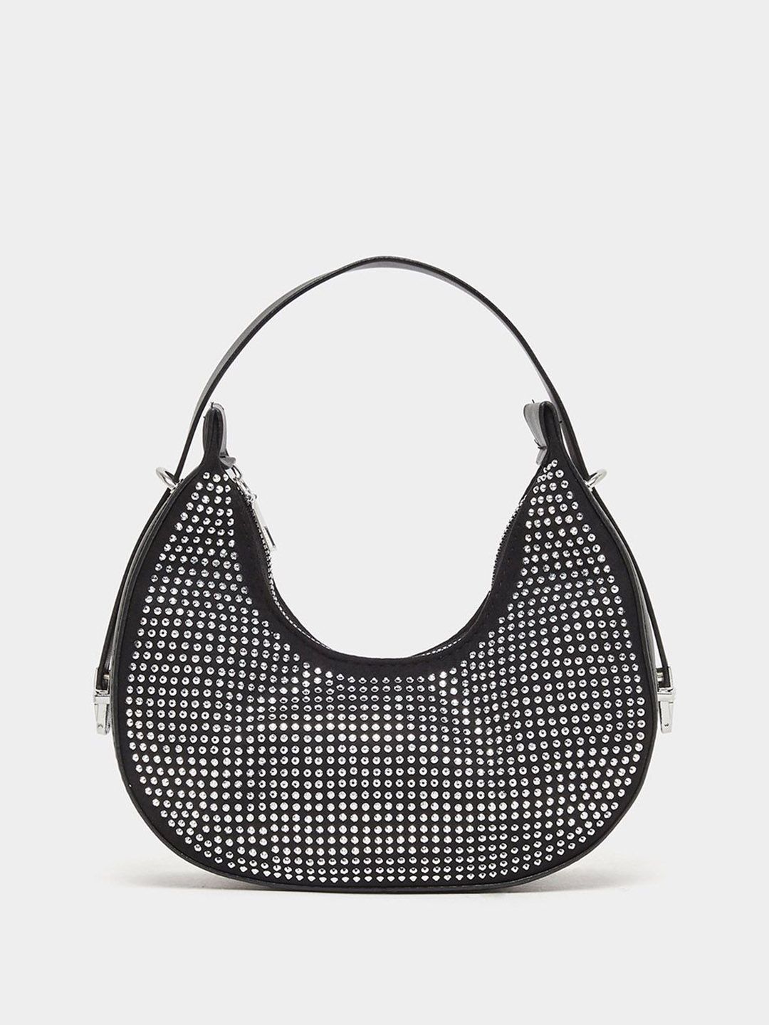 Styli Embellished PU Half Moon Handheld Bag-picture-13