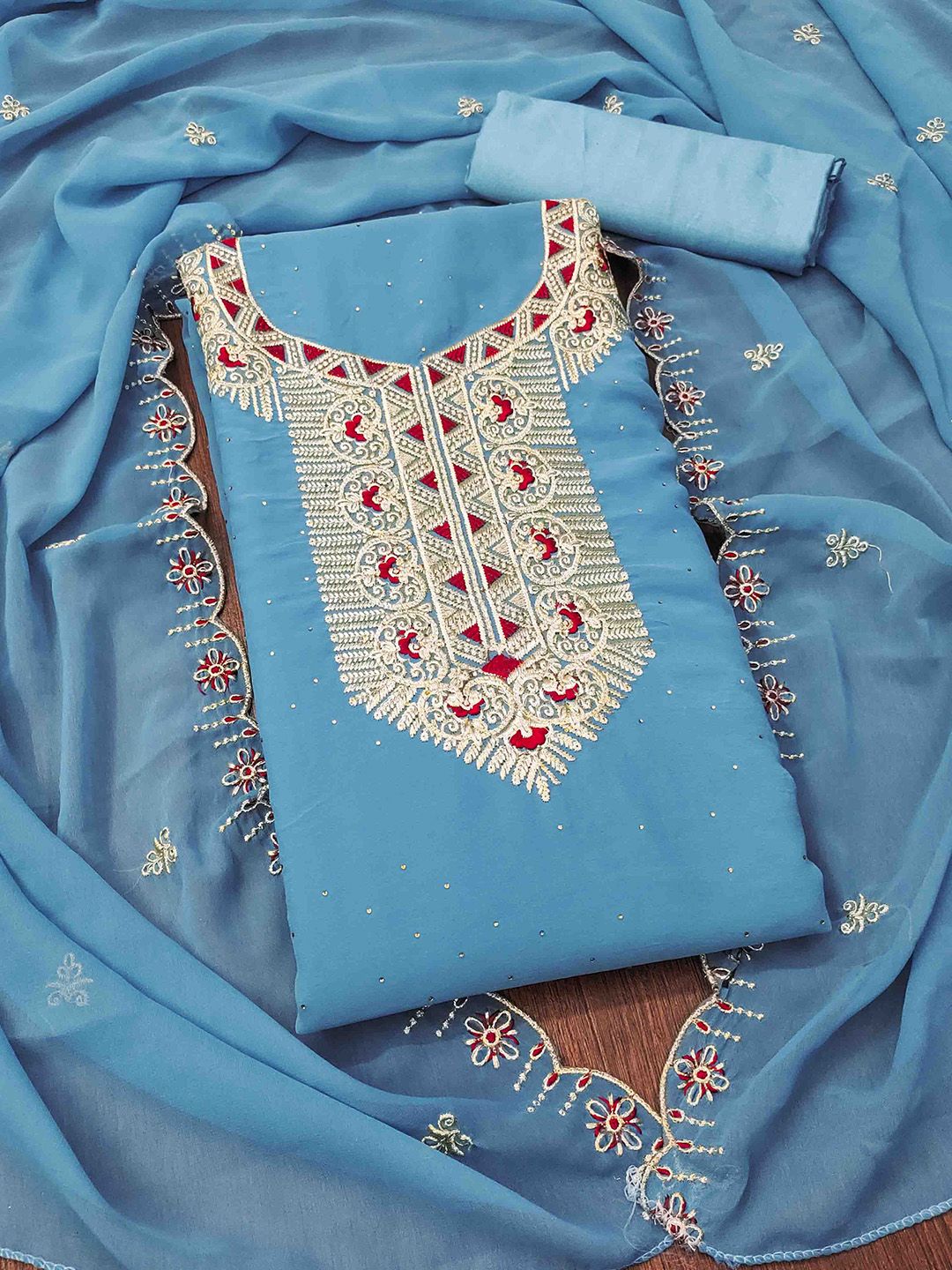 KALINI Embroidered Unstitched Dress Material-picture-28