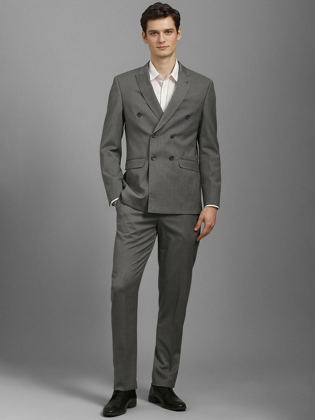 Louis Philippe Slim-Fit Double-Breasted Two-Piece Suits