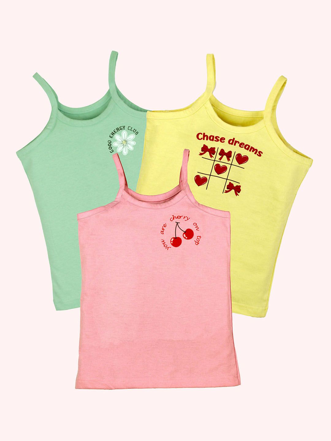 kiddopanti KiddoPantiPack Of 3 Printed Cotton Camisoles-picture-40