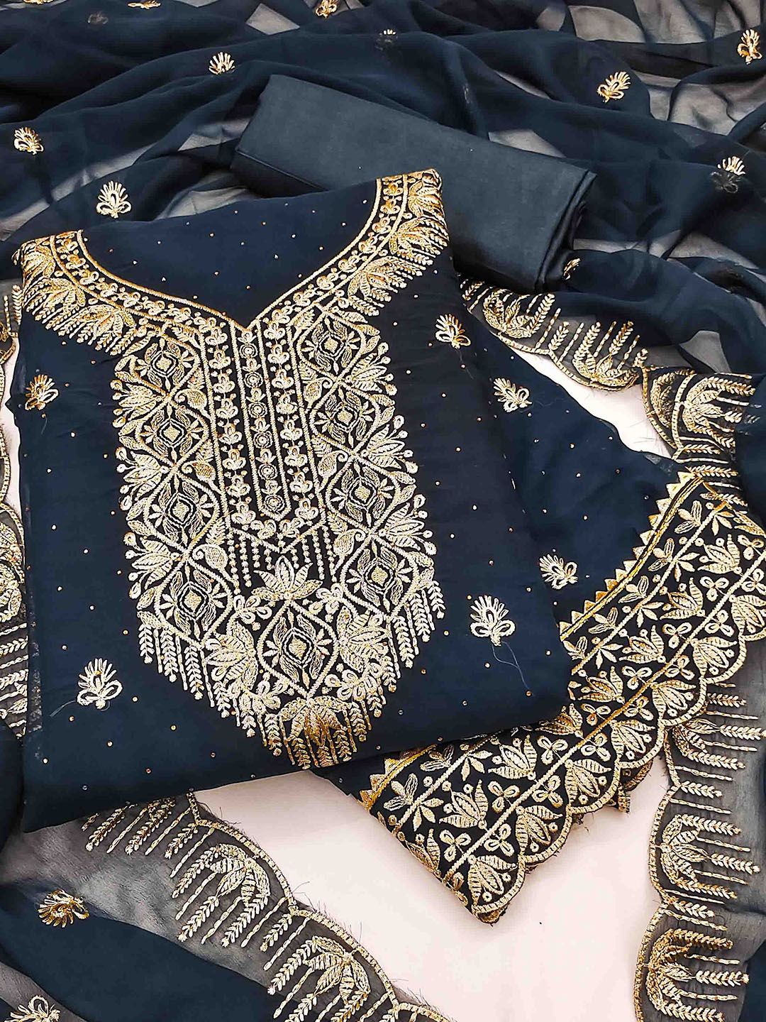 KALINI Embroidered Unstitched Dress Material-picture-11