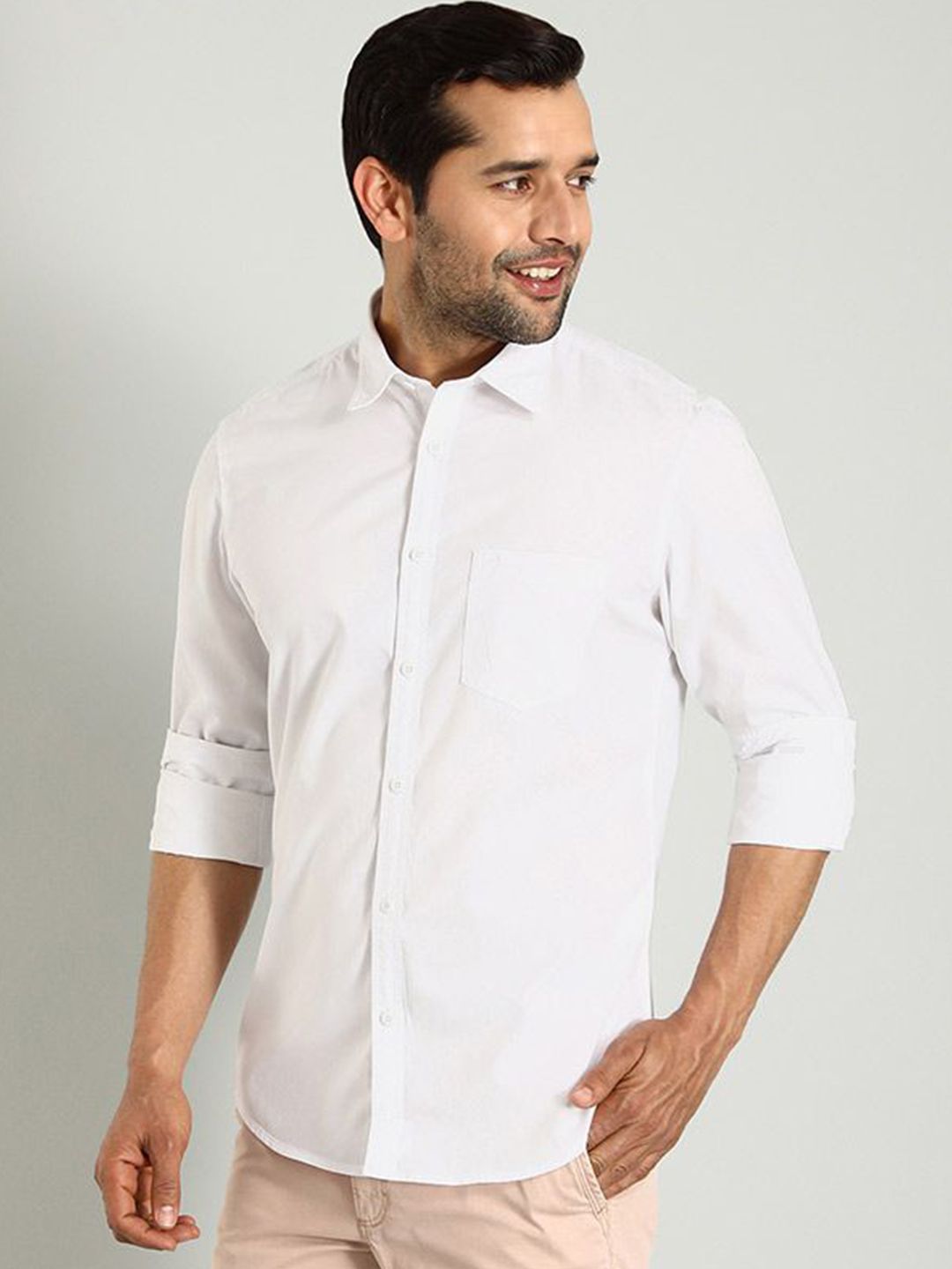 Indian Terrain Men Chiseled Skinny Fit Opaque Casual Shirt-picture-11