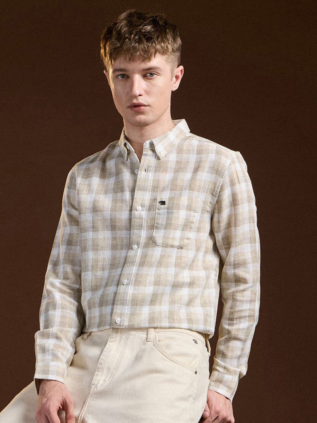 THE BEAR HOUSE Men Slim Fit Opaque Checked Casual Shirt-picture-22