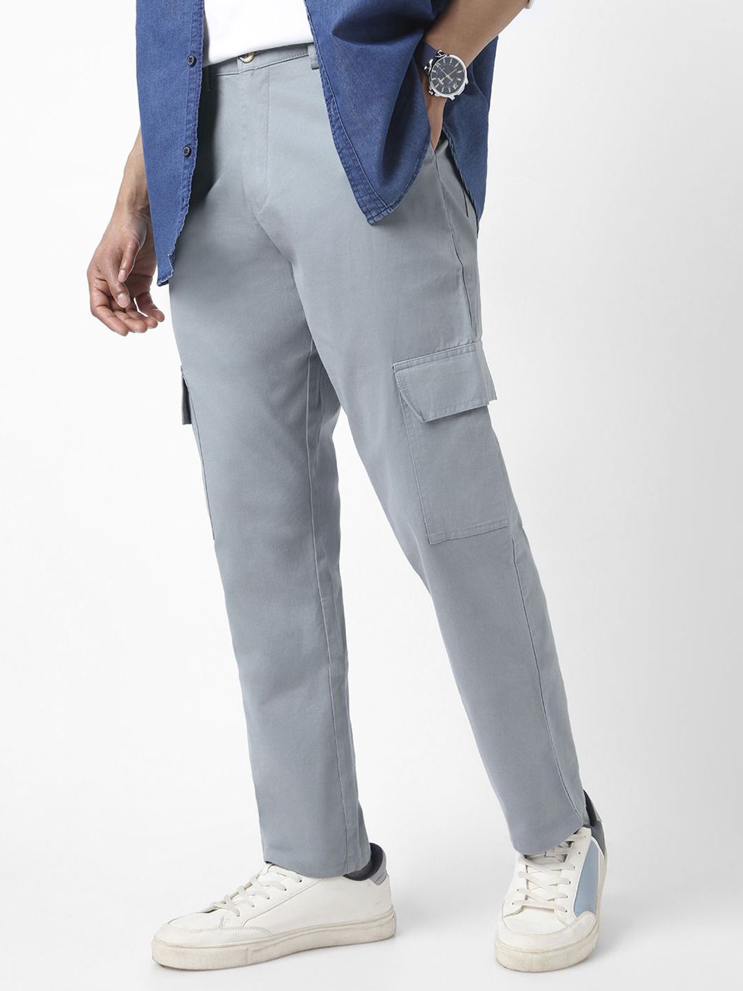 Urbano Fashion Men Regular Fit Solid Cargo Chino Pant with 6 Pockets Stretchable-picture-14