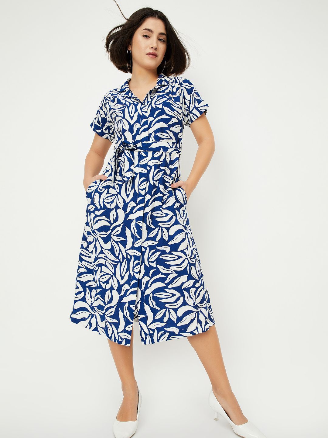 max Floral Print Fit & Flare Midi Dress