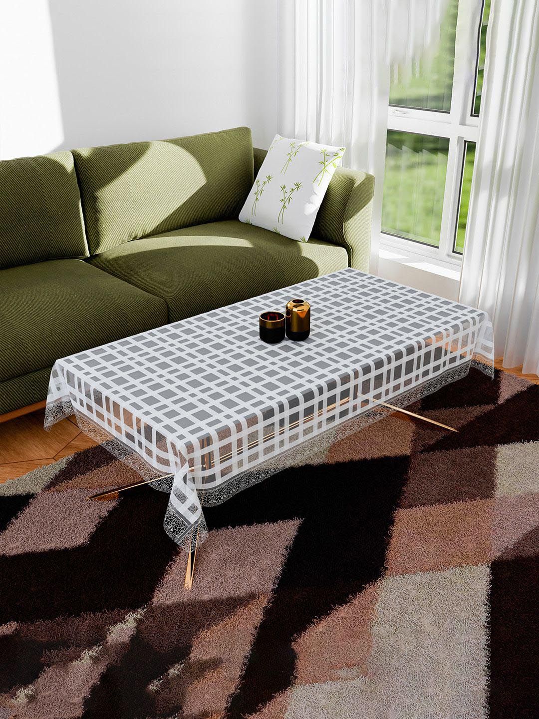 Kuber Industries White Anti-Skid Plastic 4-Seater Table Cover-picture-36