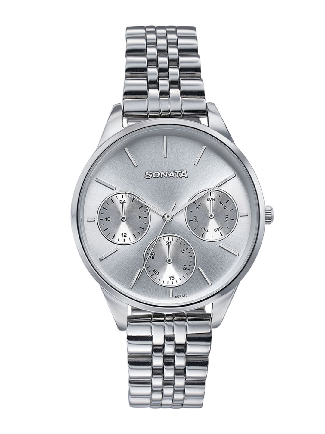 Sonata Women Embellished Dial & Stainless Steel Bracelet Style Straps Analogue Watch 87085SM01-picture-26