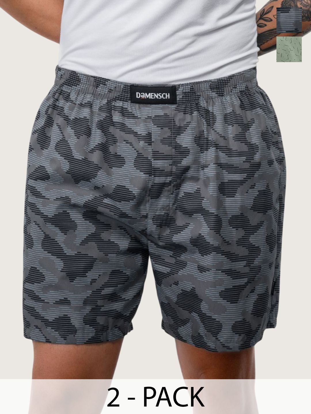 DAMENSCH Pack Of 2 Printed Pure Cotton Mid Rise Ultra-Light Boxers BS1002-MX2254-picture-27