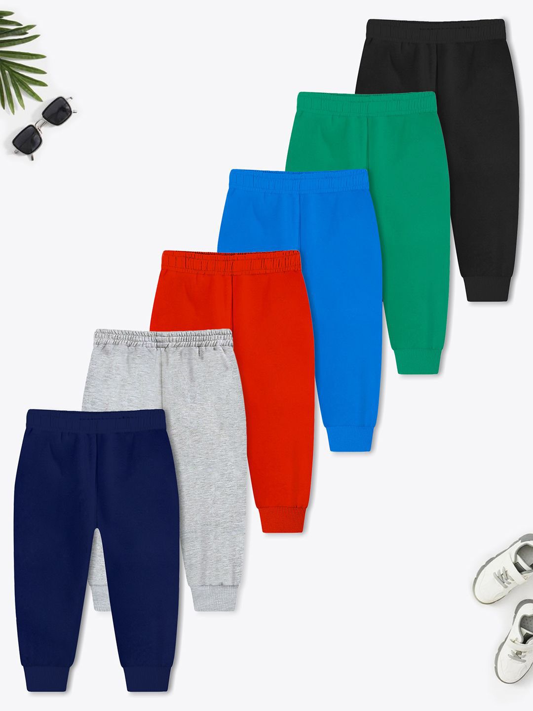 YK X Trampoline Kids Pack Of 6 Solid Track Pants-picture-37