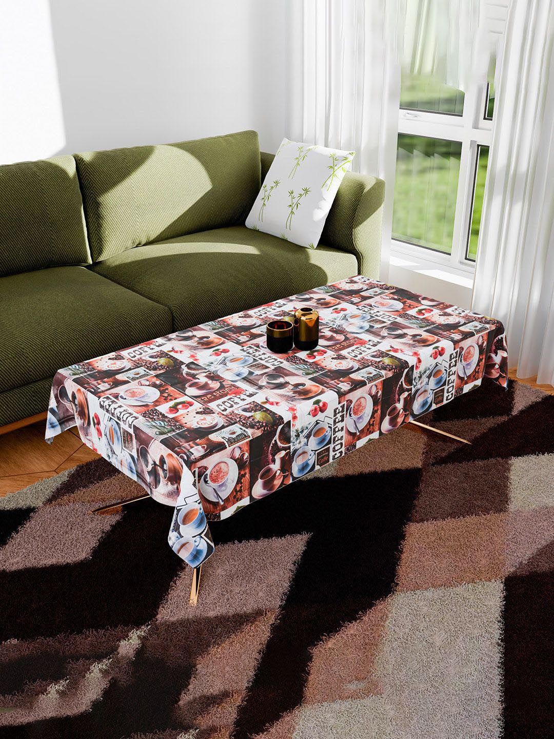 Kuber Industries Coffee Brown Anti-Skid Plastic 2-Seater Table Cover-picture-28