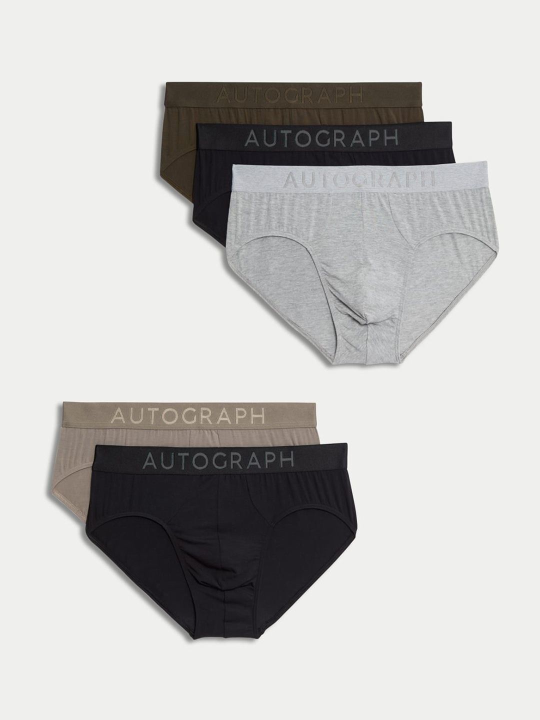 Marks & Spencer Pack Of 5 Stretchable Briefs T146131ABLACK MIX-picture-45