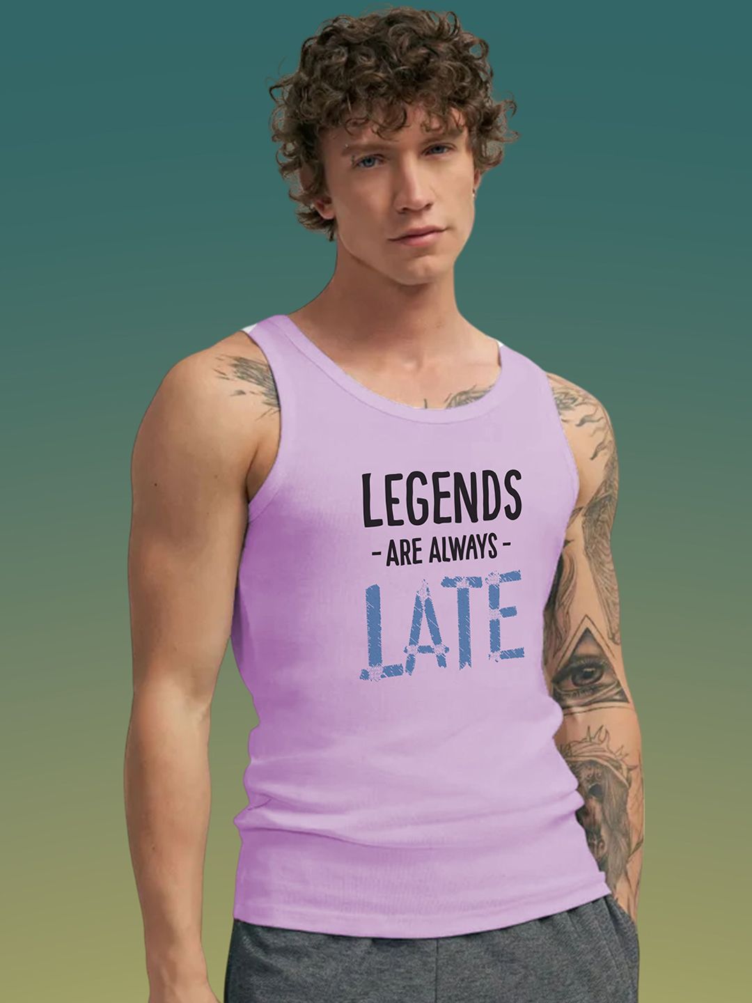 Uniplanet store Printed Cotton Innerwear Vests UVM-LATE-LAGEND-PRPL-S-image-2
