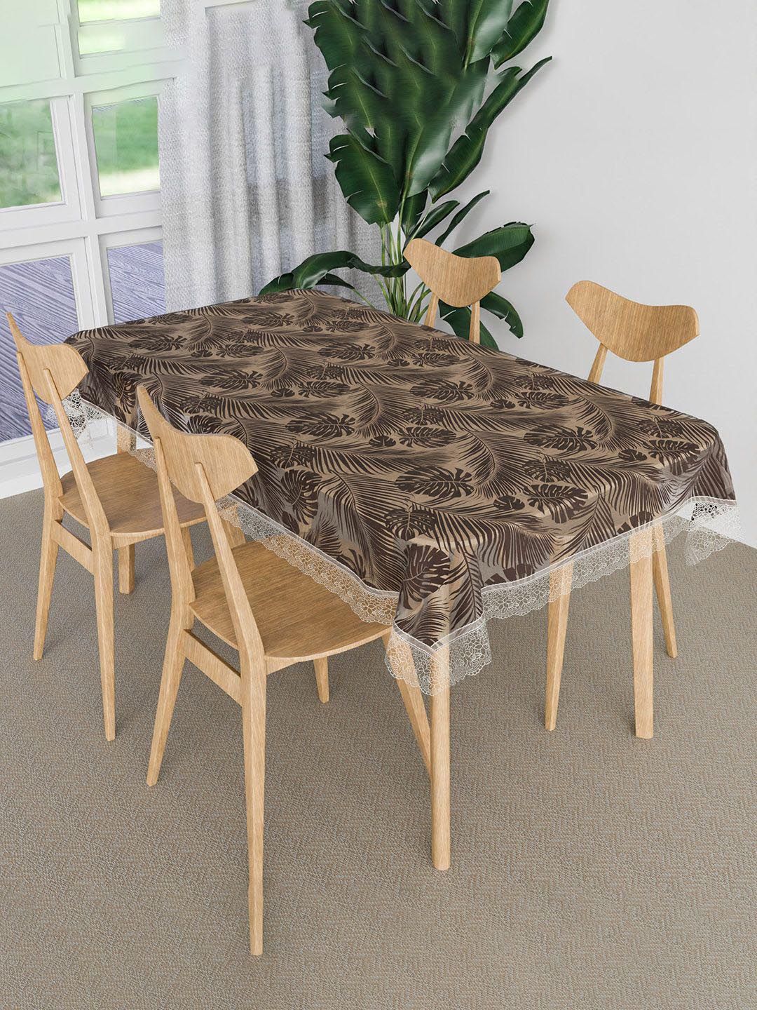 Kuber Industries Brown Ethnic Motifs Anti-Skid Plastic 4-Seater Table Cover-picture-41
