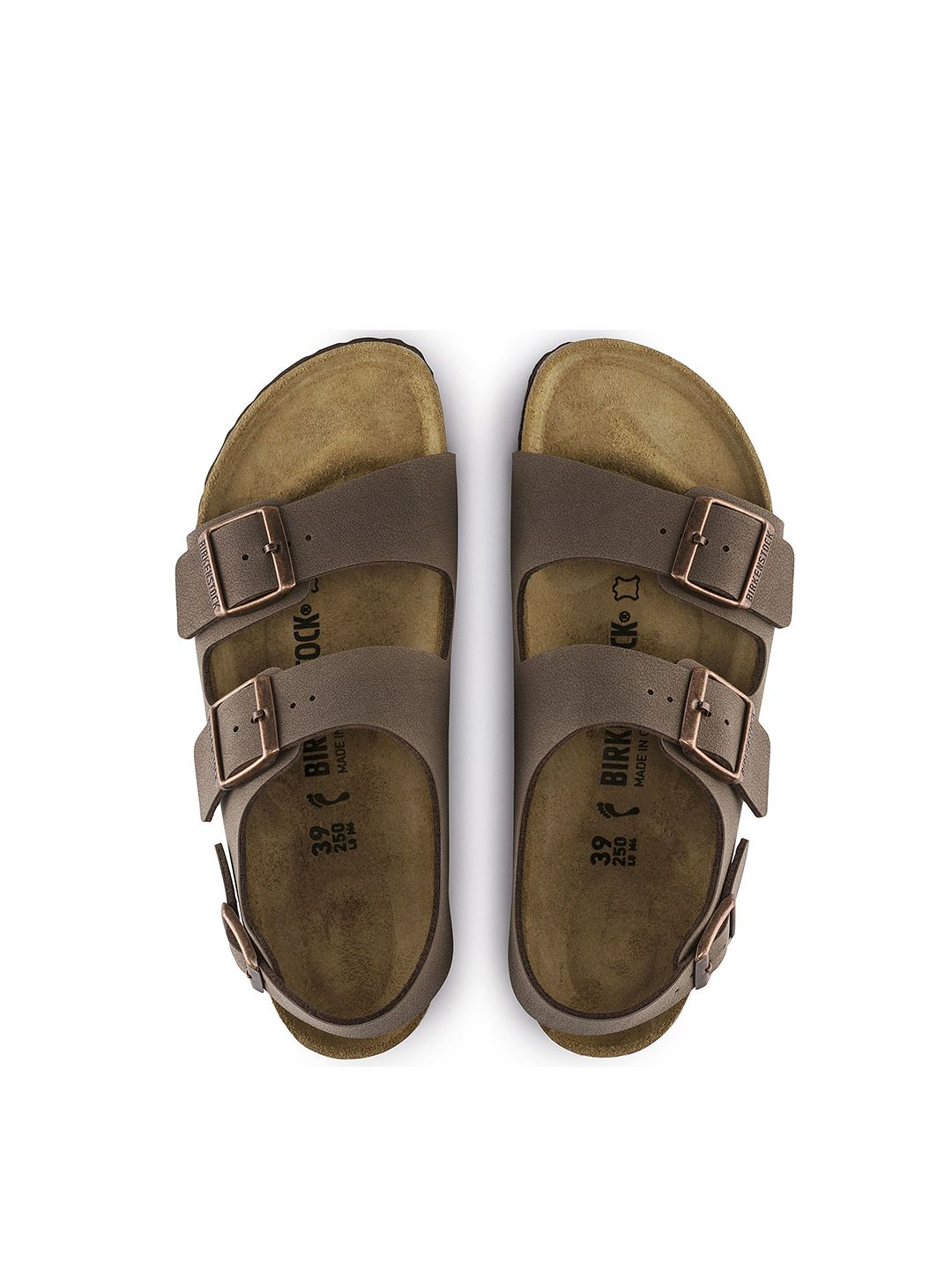 Birkenstock Milano Birko-Flor Birkibuc mocca Narrow Width Back Strap Sandals-image-9