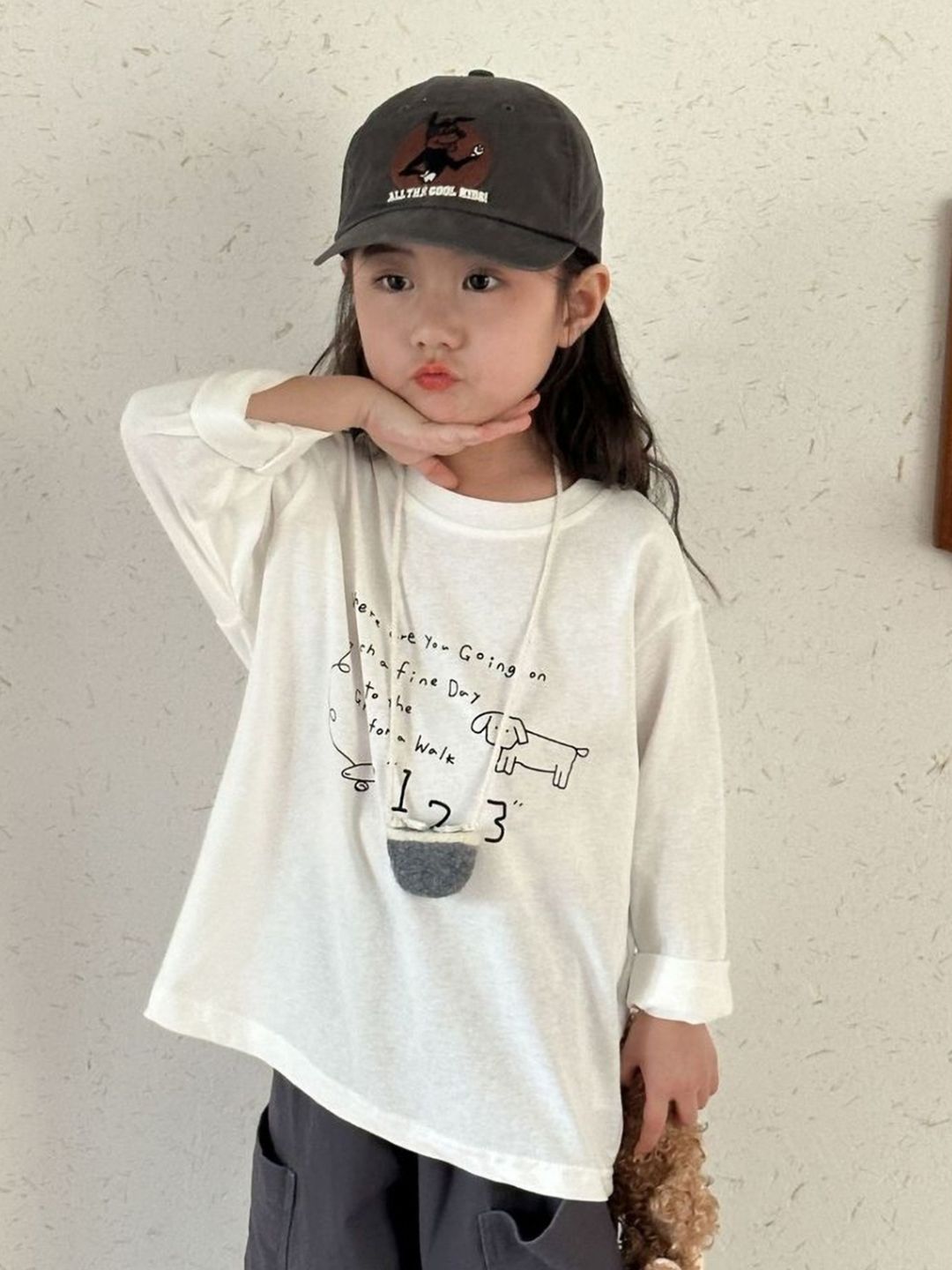 LULU & SKY Girls Typography Hooded Raw Edge T-shirt-picture-39