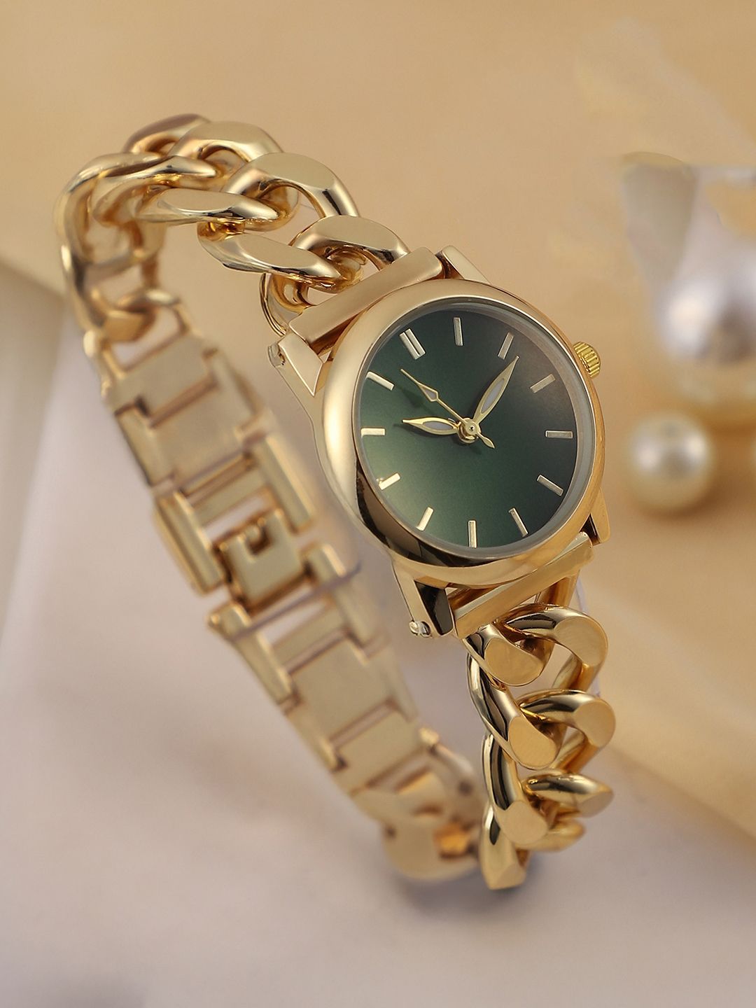 HAUTE SAUCE by Campus Sutra Women TheSova Chainlink Round Watch - SS25_HSWC1401-image-5