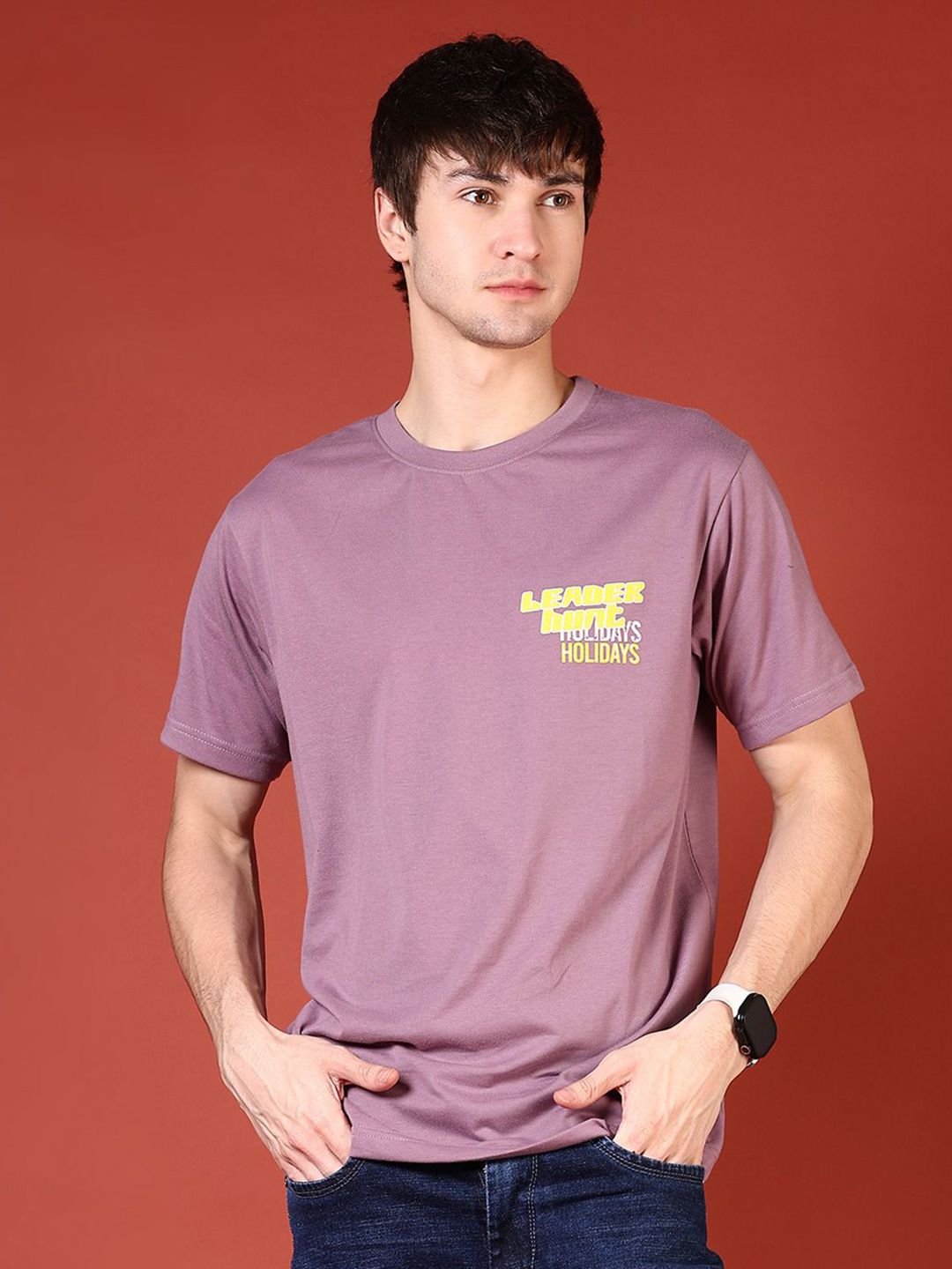 V-Mart Men Printed Raw Edge T-shirt-image-18