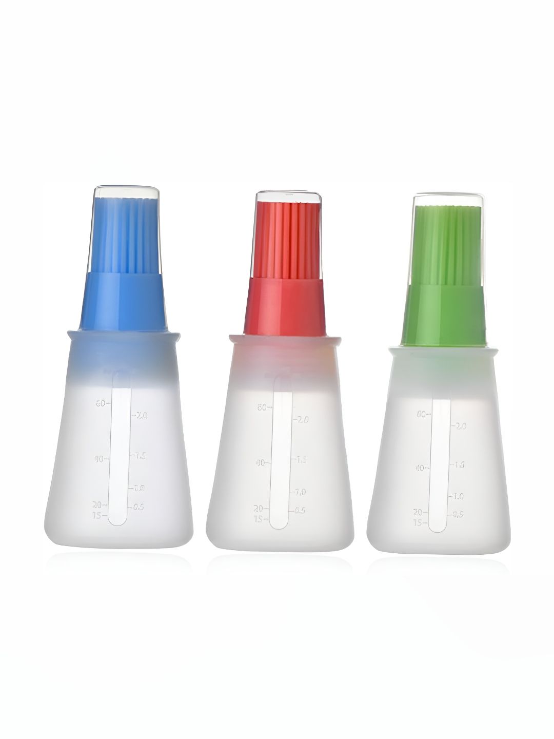 Baskety Set Of 3 Green & Blue Silicone Oil Bottle Brush With Lid-picture-27