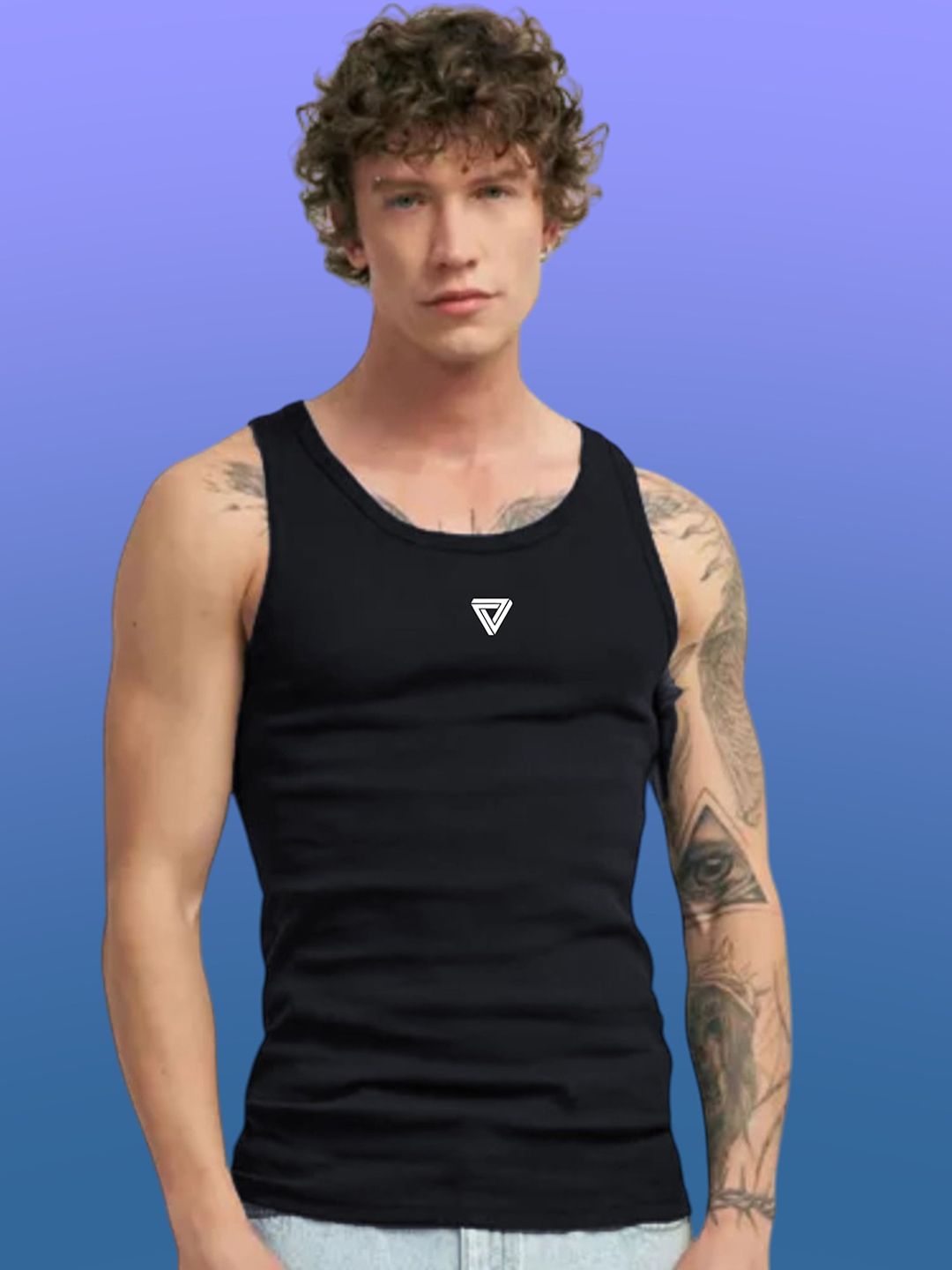 Uniplanet store Printed Cotton Innerwear Vests UVM-TRY-ANGEL-BLK-S-image-38