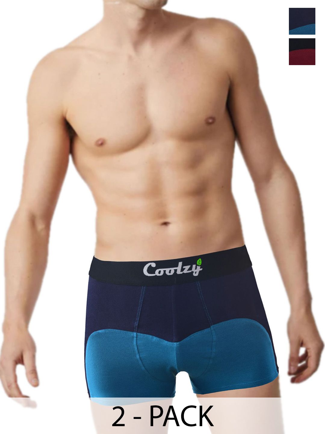 COOLZY Pack Of 2 Color Block Antibacterial Trunks - SEOCSOTNK2K501-S-picture-27