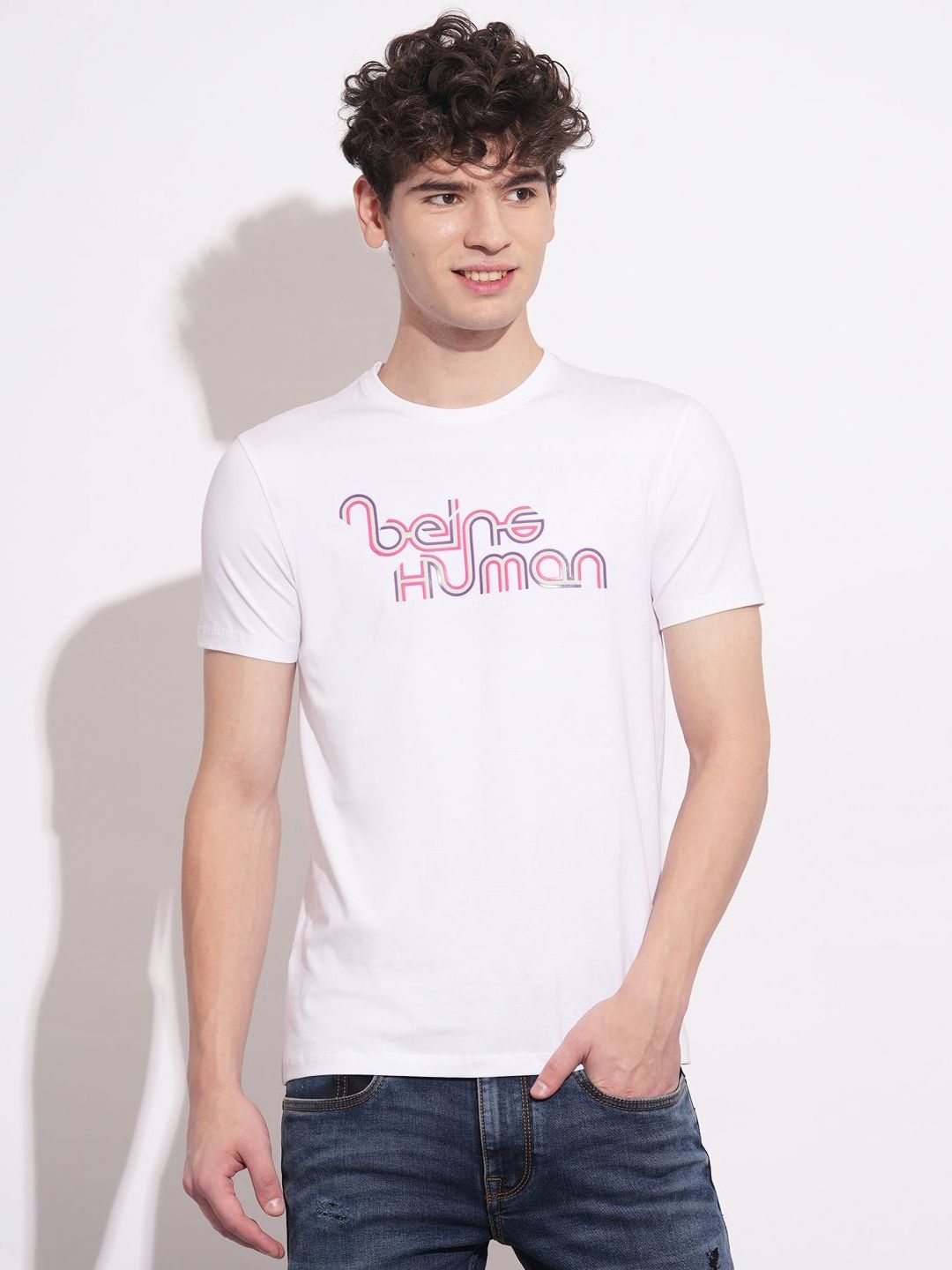 Being Human Men Typography Printed Round Neck Cotton Slim Fit T-shirt-picture-18