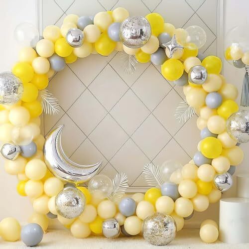 Special You Yellow & Grey 94 Pieces Balloons Birthday Decorations-picture-40