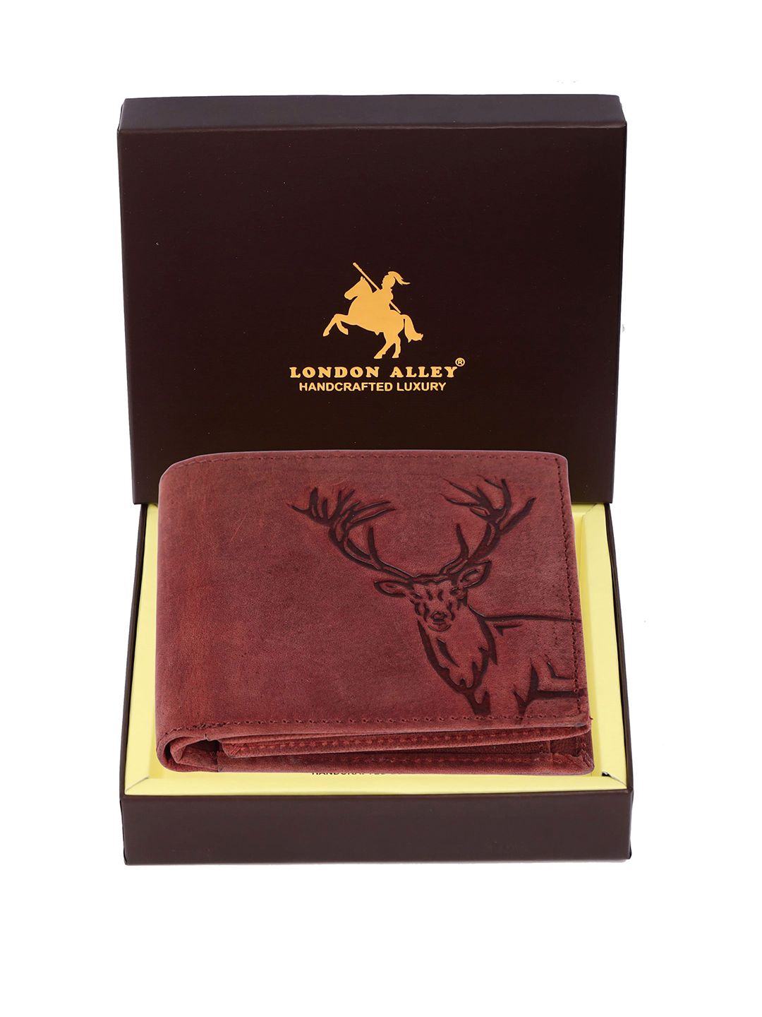 LONDON ALLEY Men Textured Leather Two Fold Wallet-picture-13